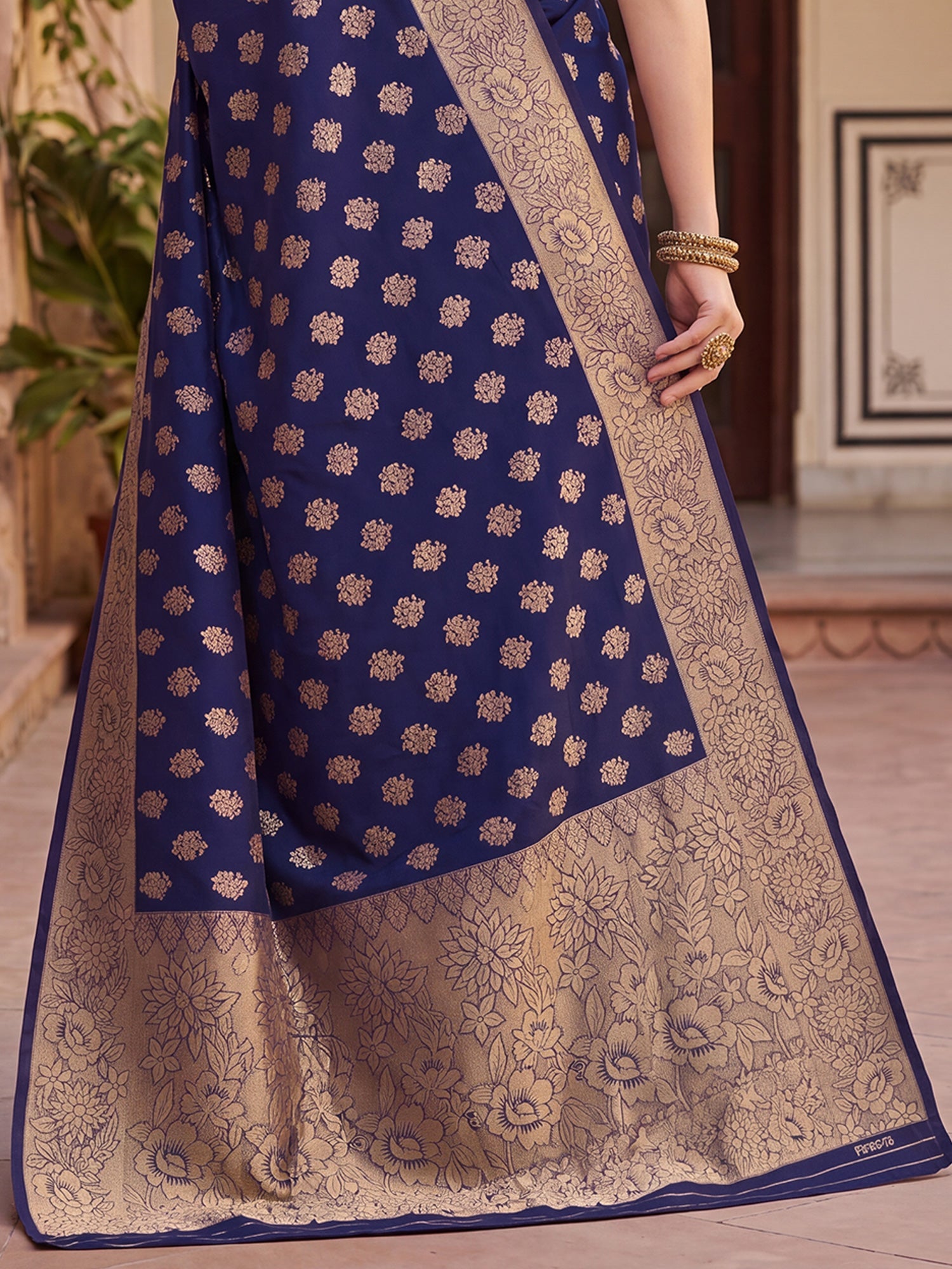 Saree Royal Purple Interlocking Heritage Banarasi Silk Variation - Ressa