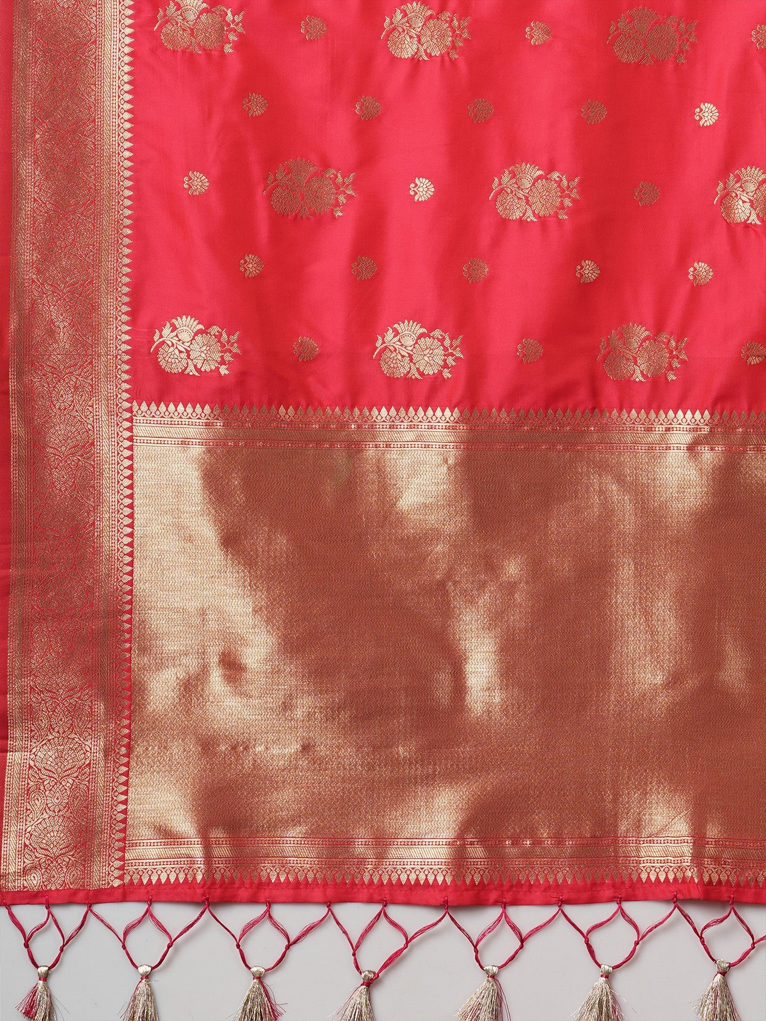 Saree Salmon Pink Heritage Banarasi Silk - Ressa