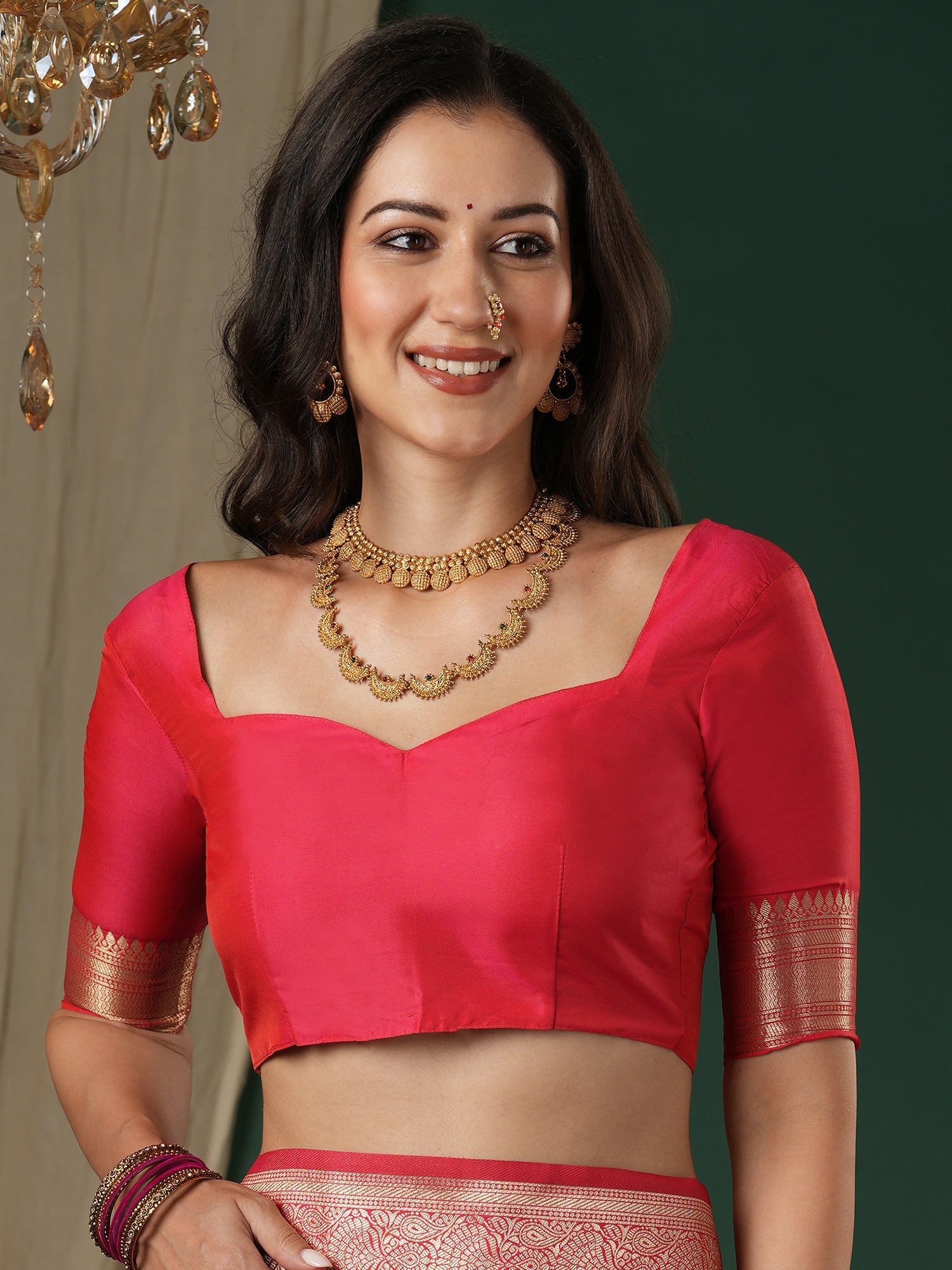 Saree Salmon Pink Heritage Banarasi Silk - Ressa
