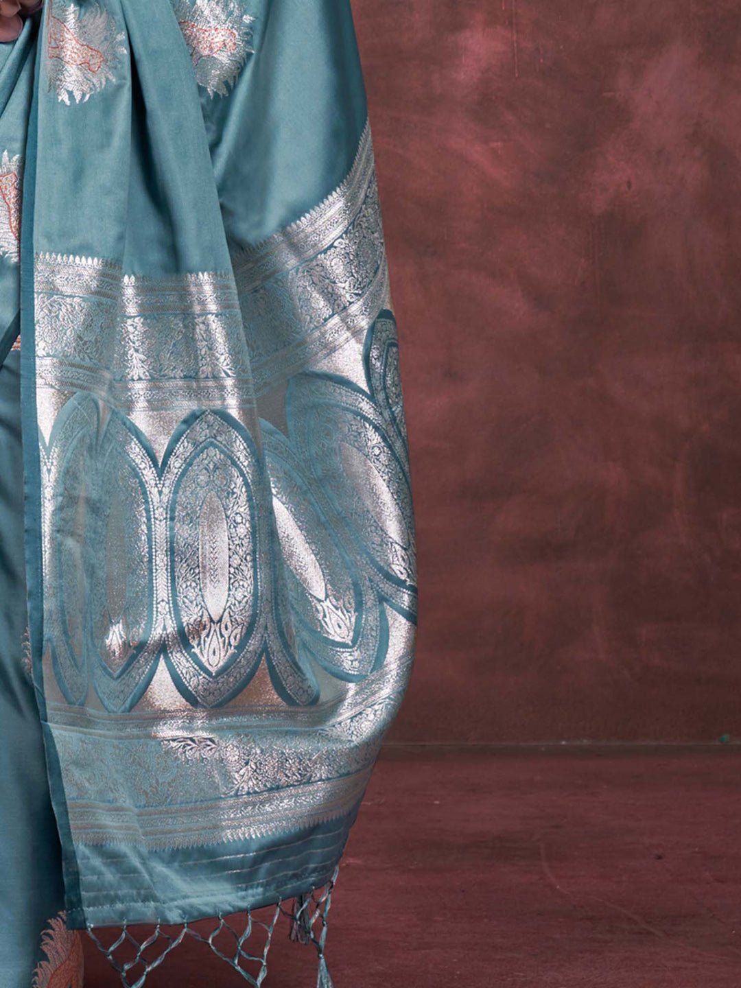 Satin Silk Heritage Banarasi Style Zari Woven Saree - Ressa