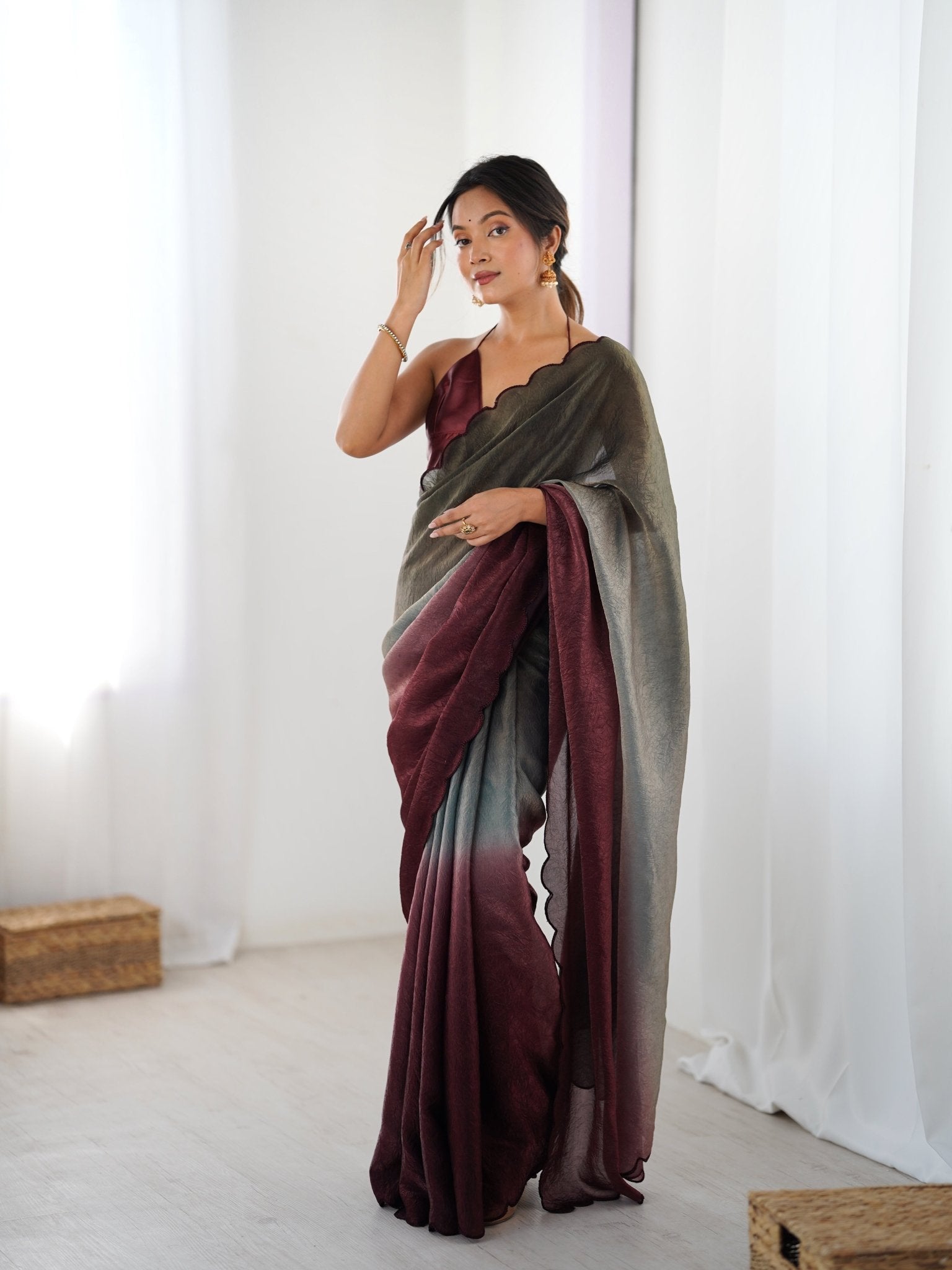 Satin Silk Ombre Saree - Ressa