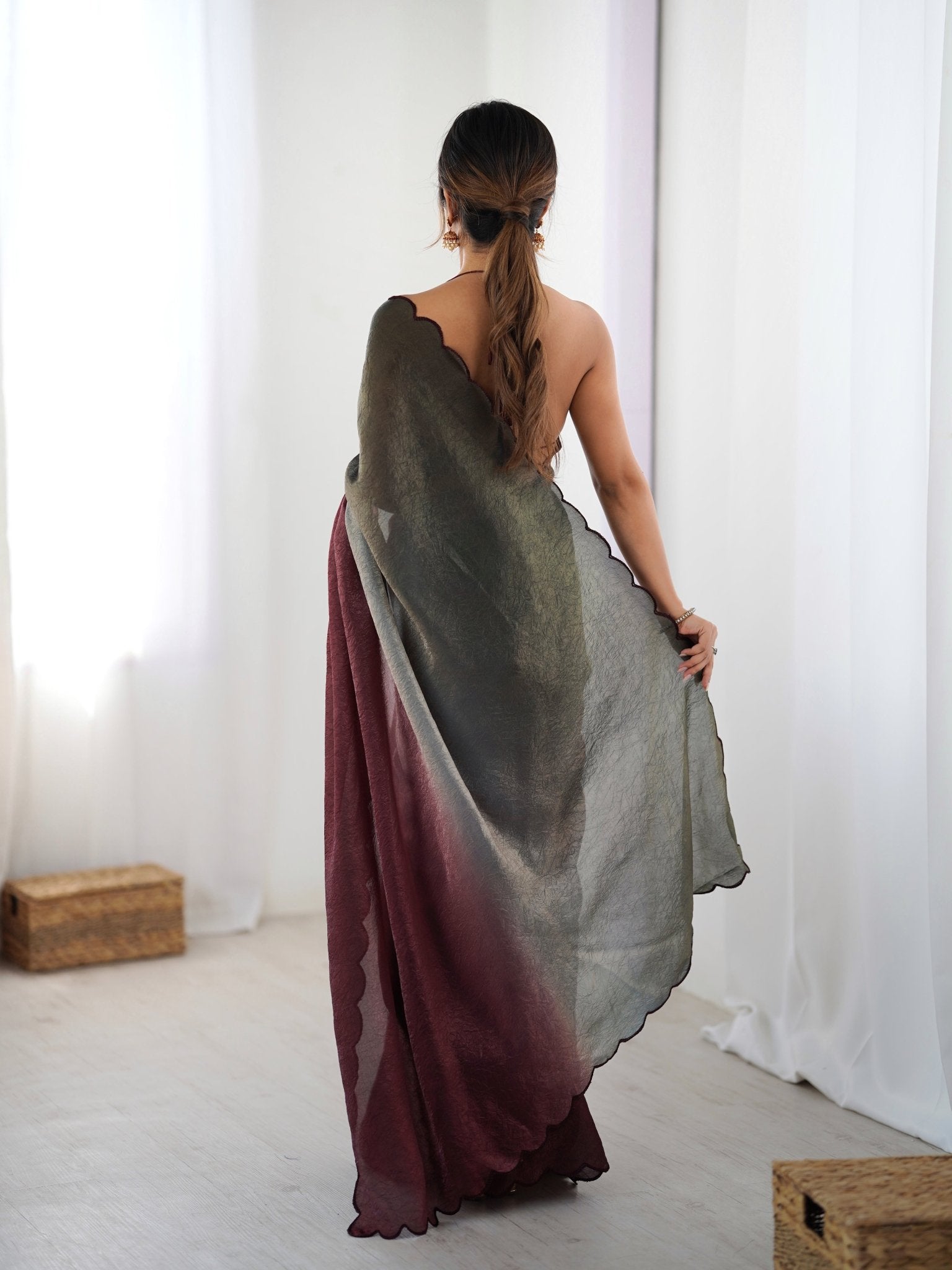 Satin Silk Ombre Saree - Ressa