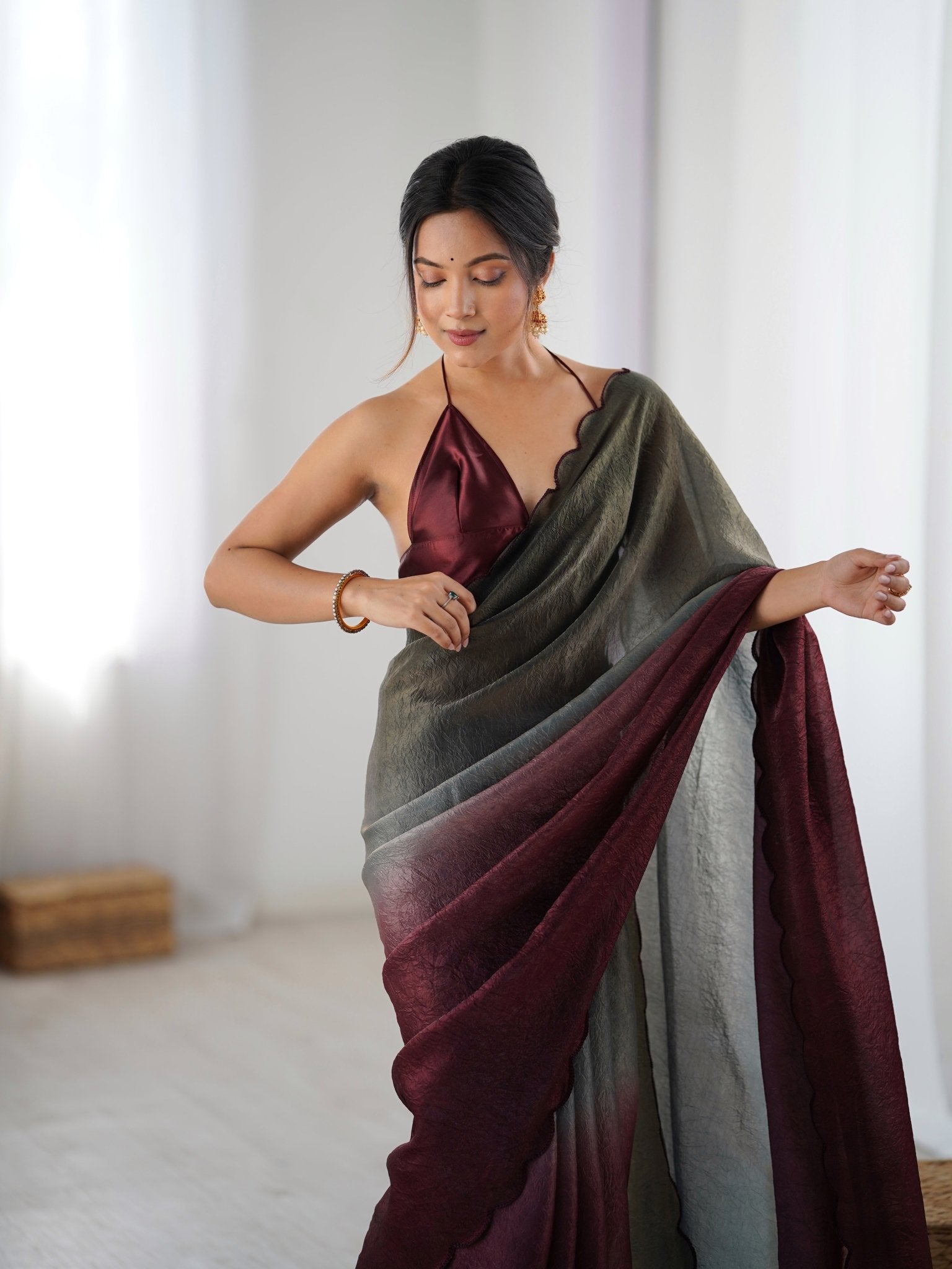 Satin Silk Ombre Saree - Ressa