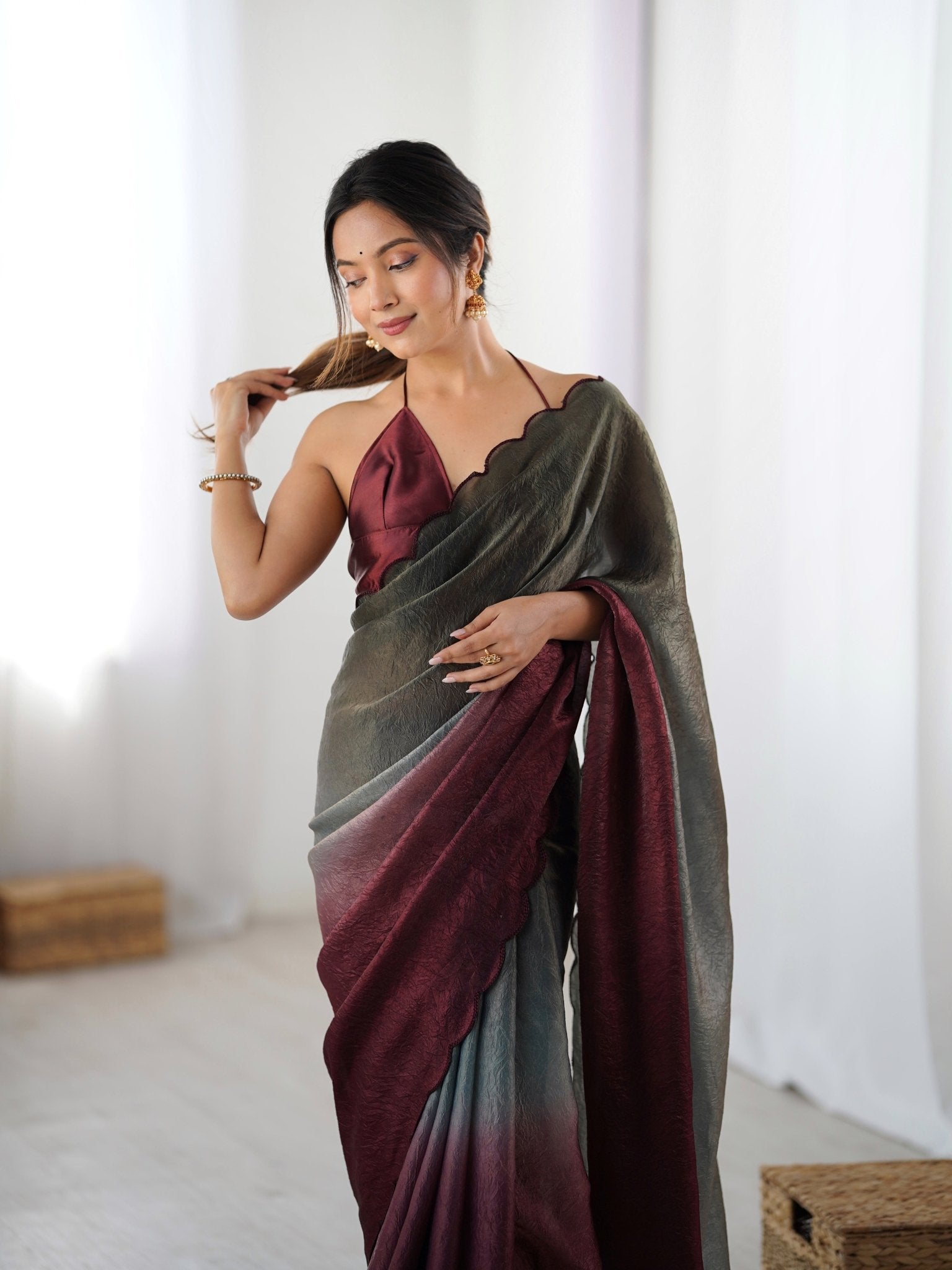 Satin Silk Ombre Saree - Ressa