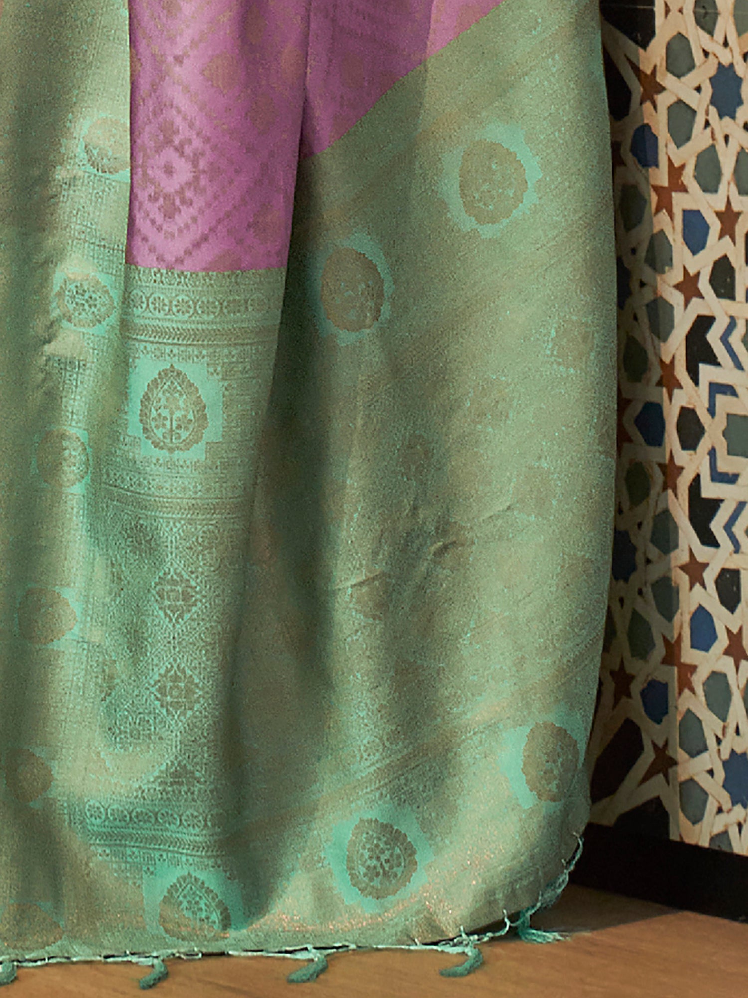 Sea Green Banarasi Silk Saree - Ressa