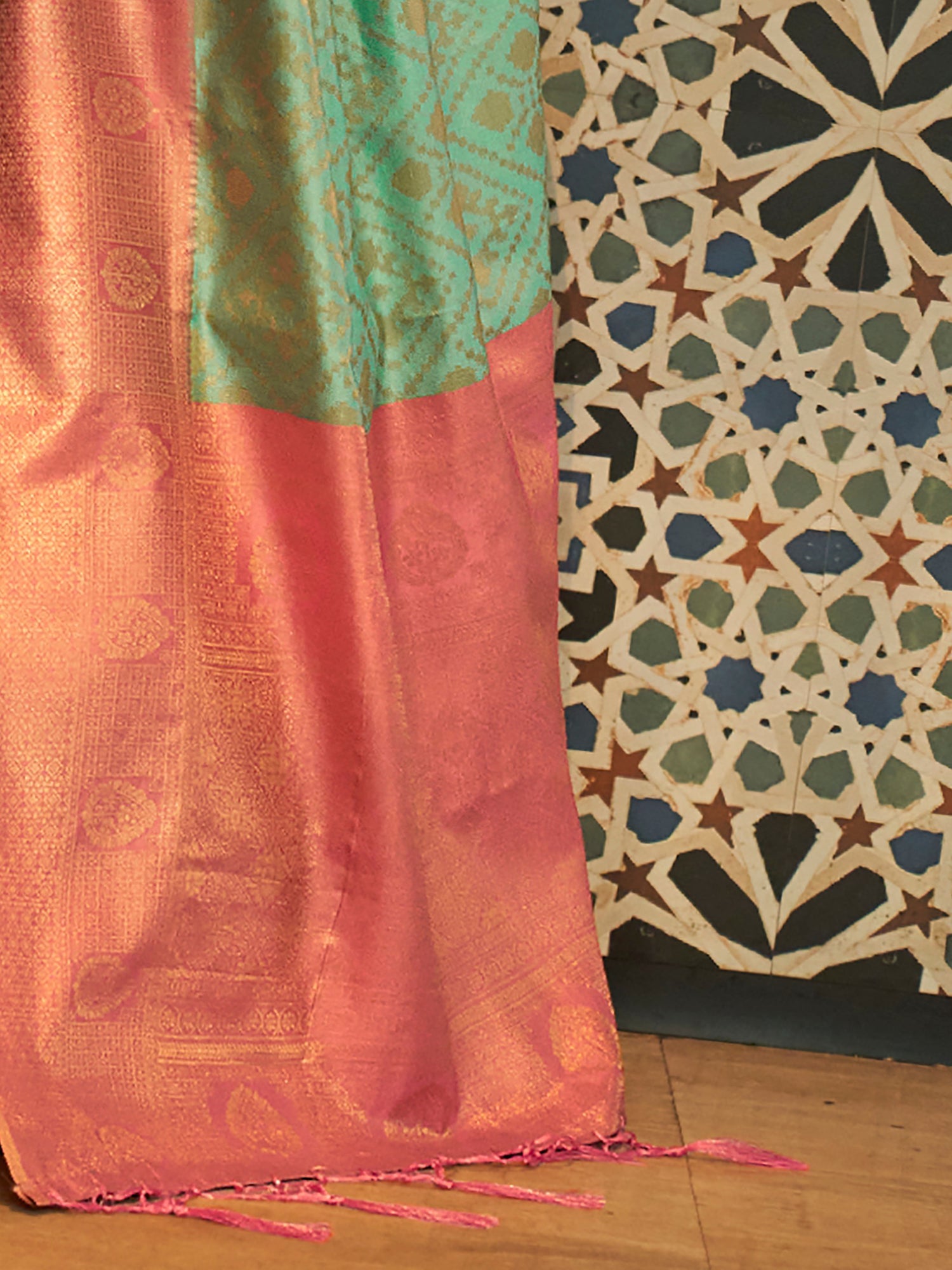 Sea Green Banarasi Silk saree - Ressa