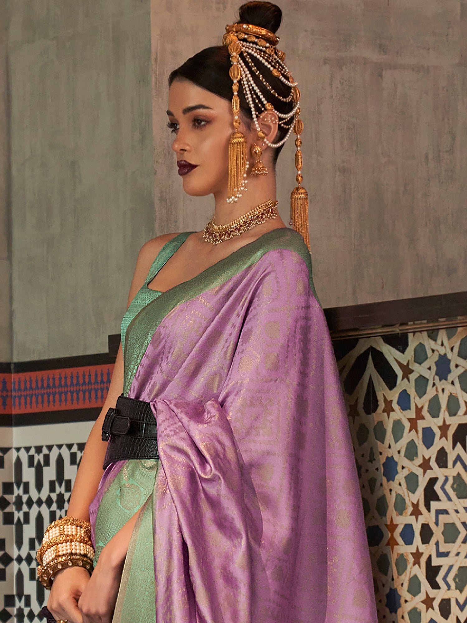 Sea Green Banarasi Silk Saree - Ressa