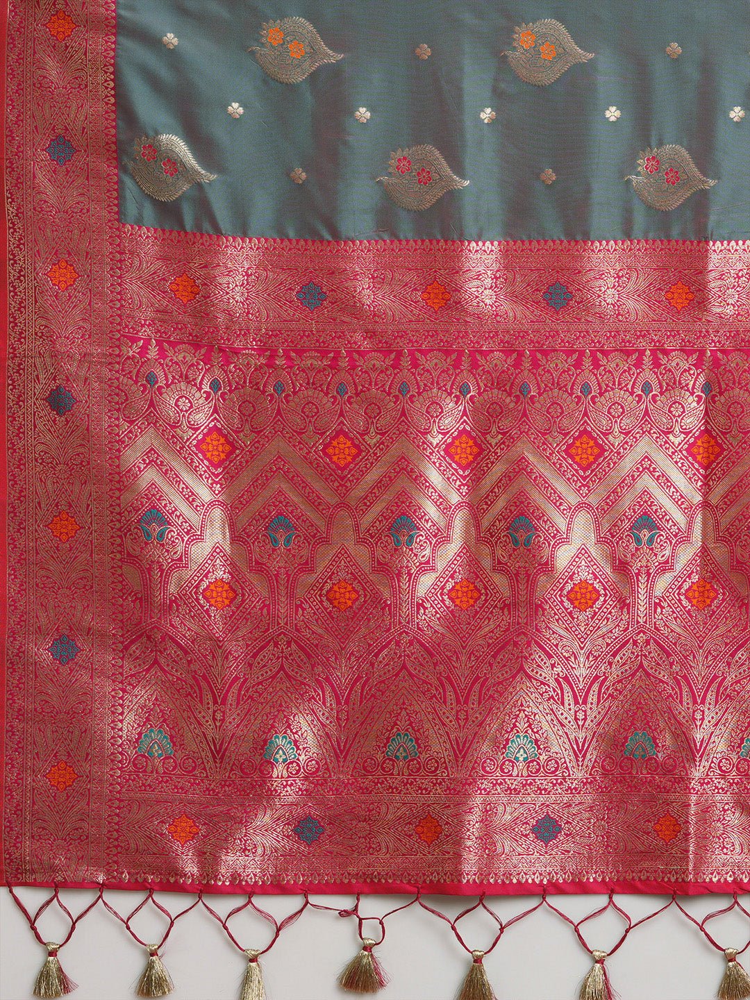 Sea Green Soft Silk Banarasi Saree - Ressa