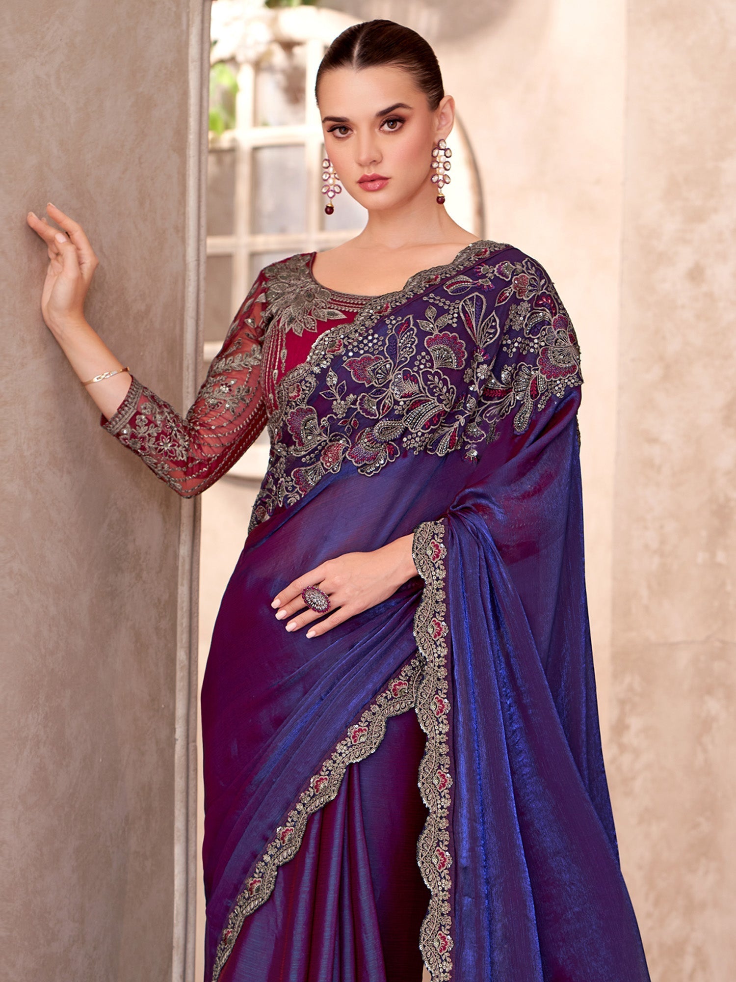 Shimmering Tissue Silk Saree - Ressa