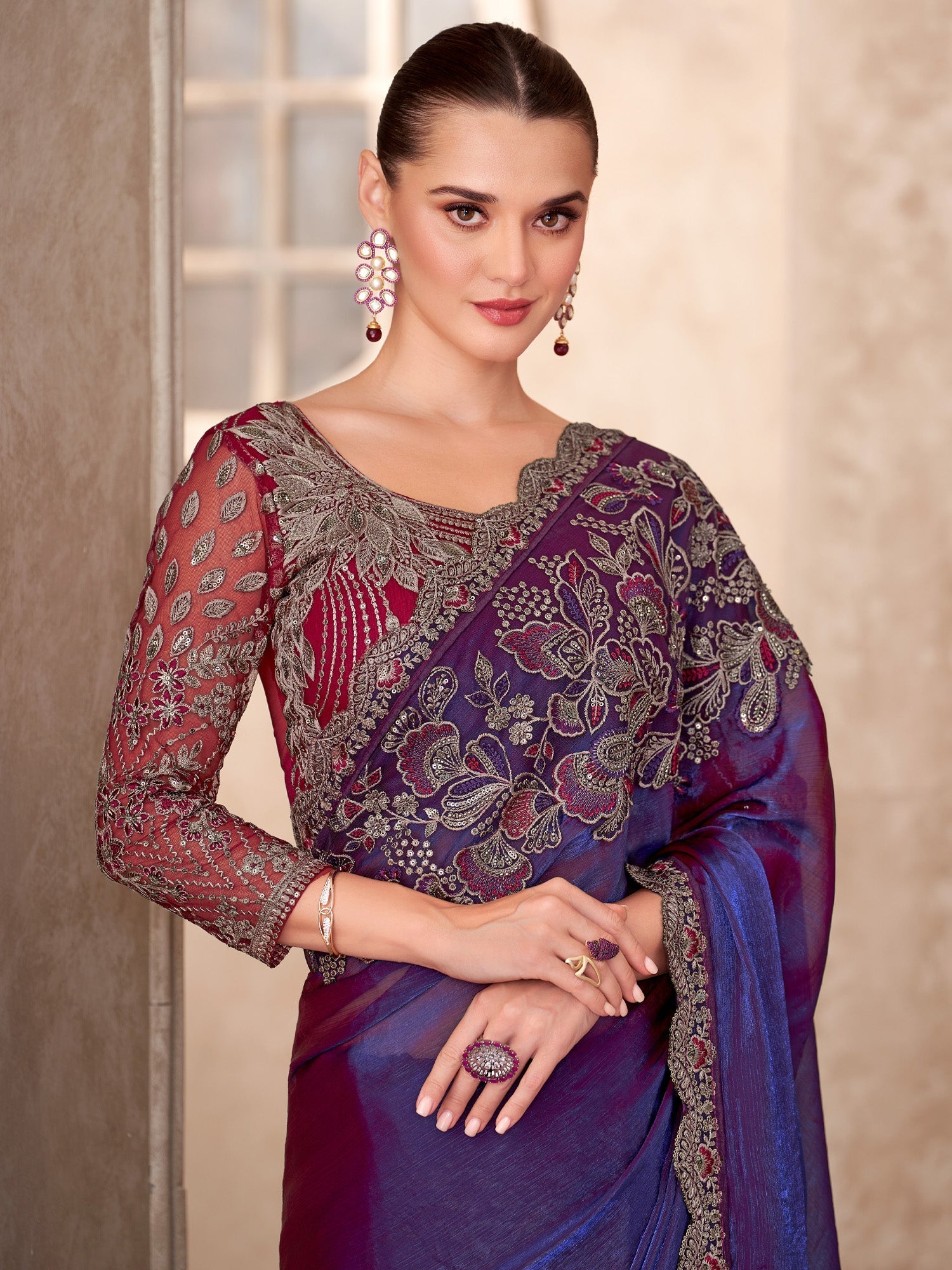 Shimmering Tissue Silk Saree - Ressa