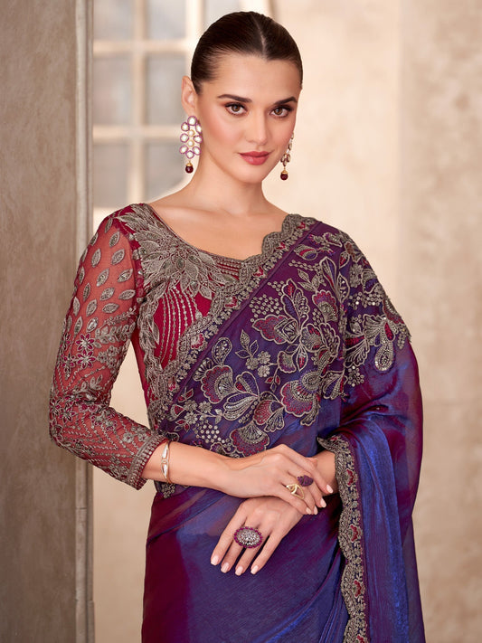 Shimmering Tissue Silk Saree - Ressa