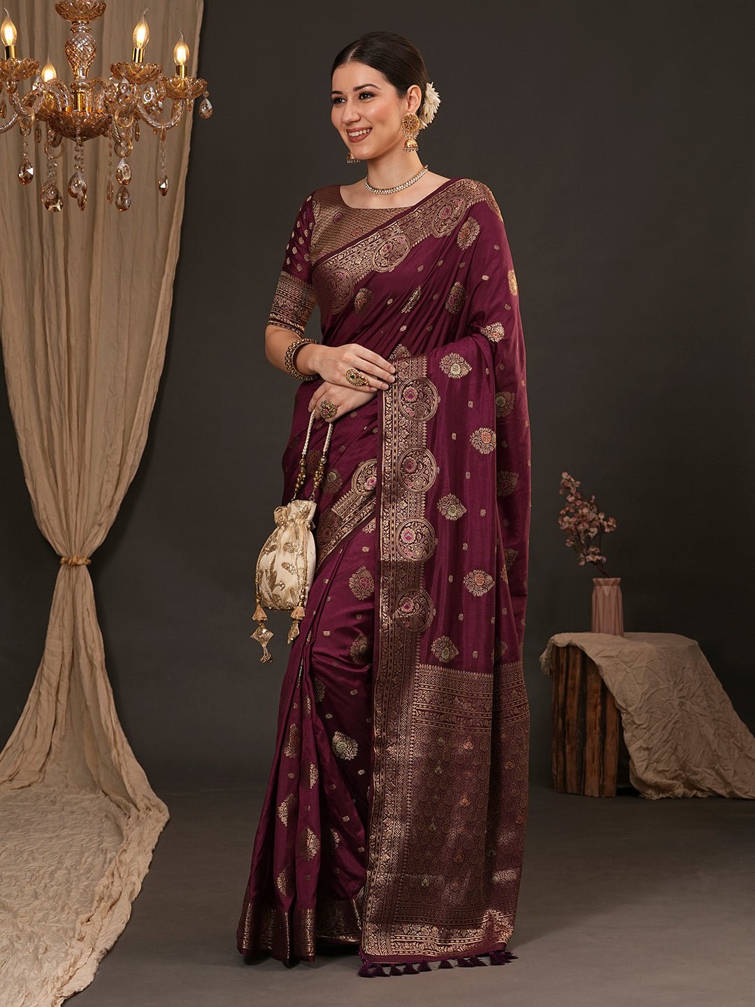 Silk Blend Banarasi Style Saree - Ressa