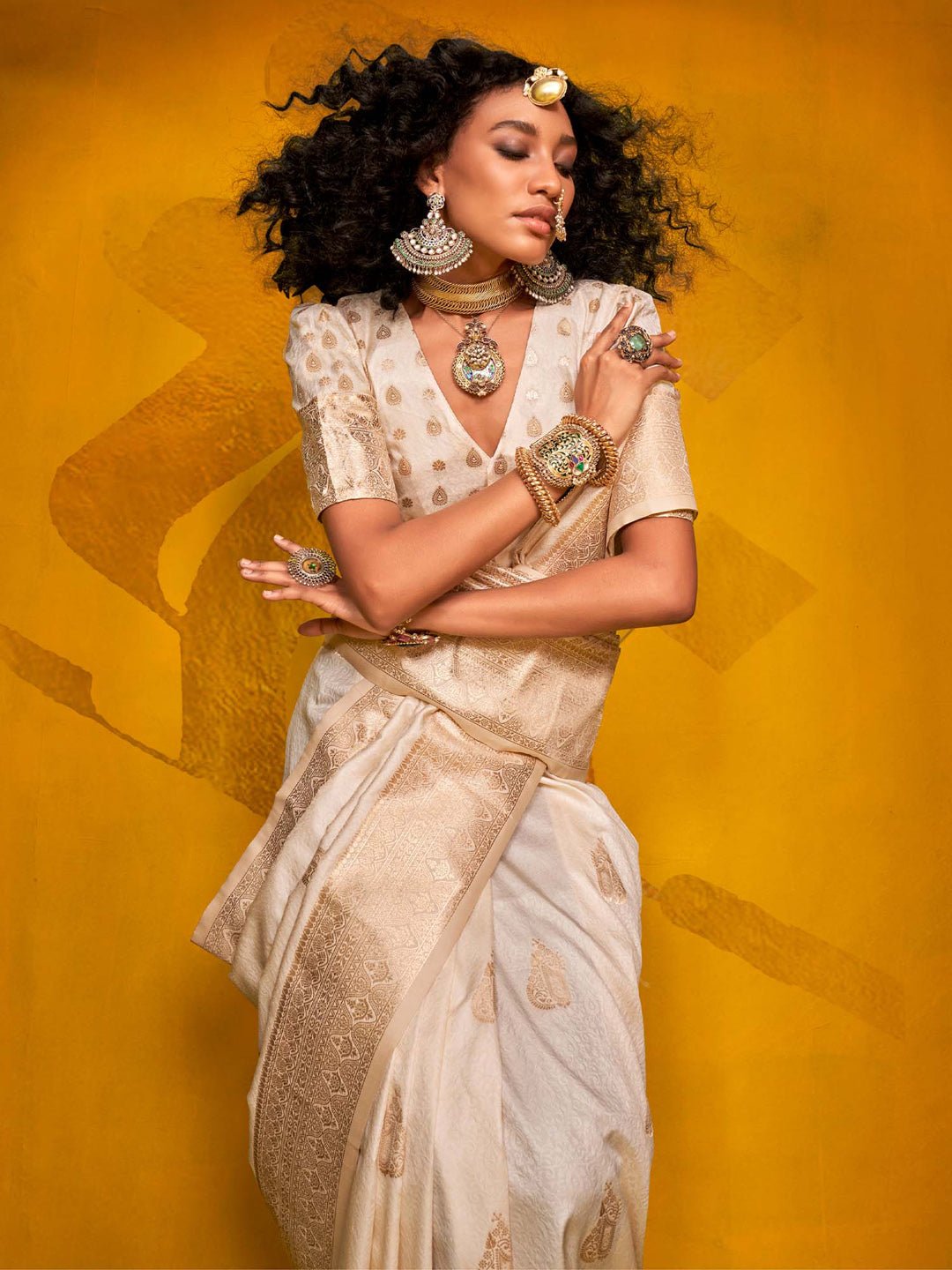 Silk Blend Banarasi Style Zari Saree - Ressa