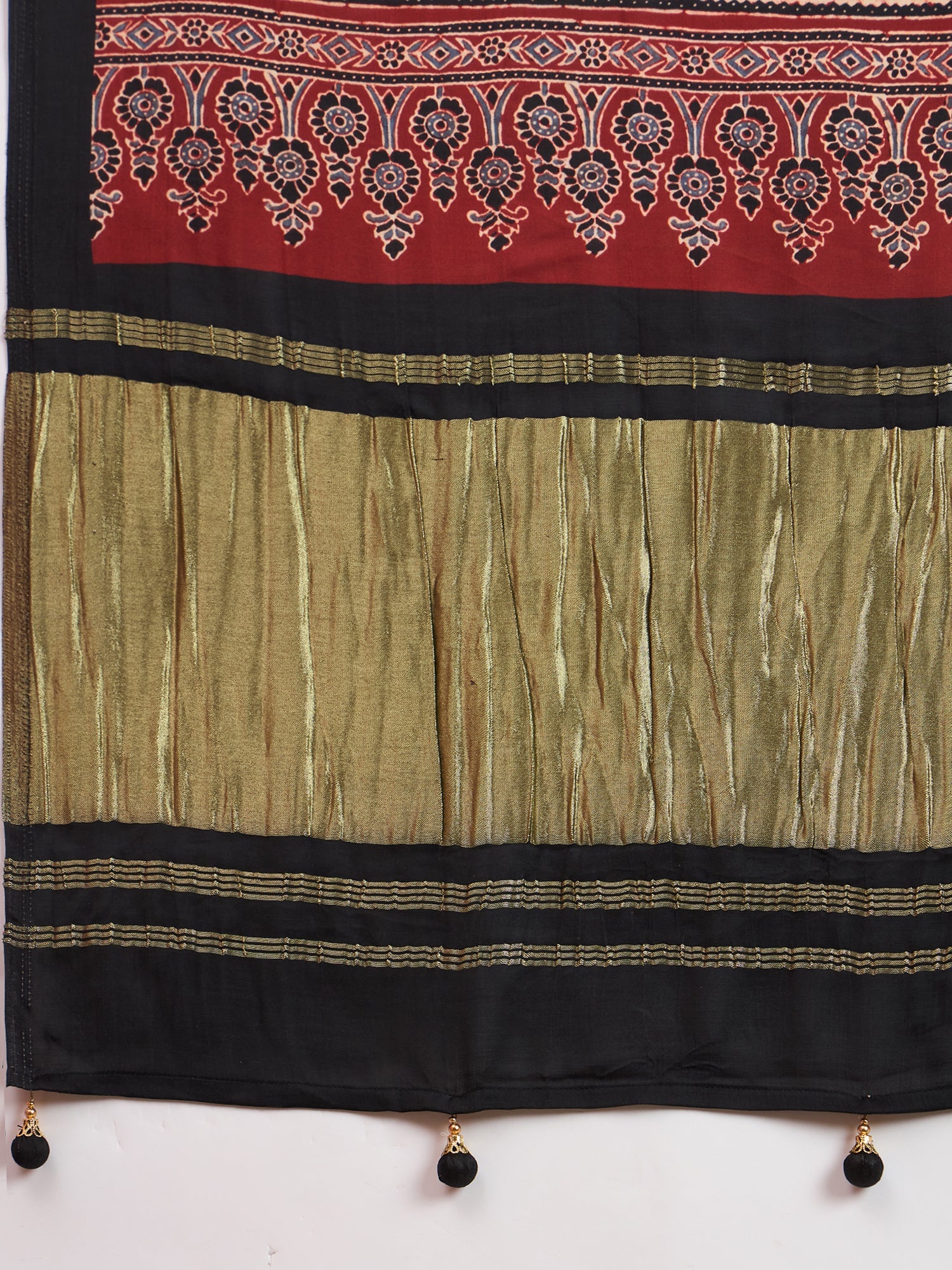 Silk Blend Heritage Ajrakh & Patola Style Digital Printed Saree - Ressa