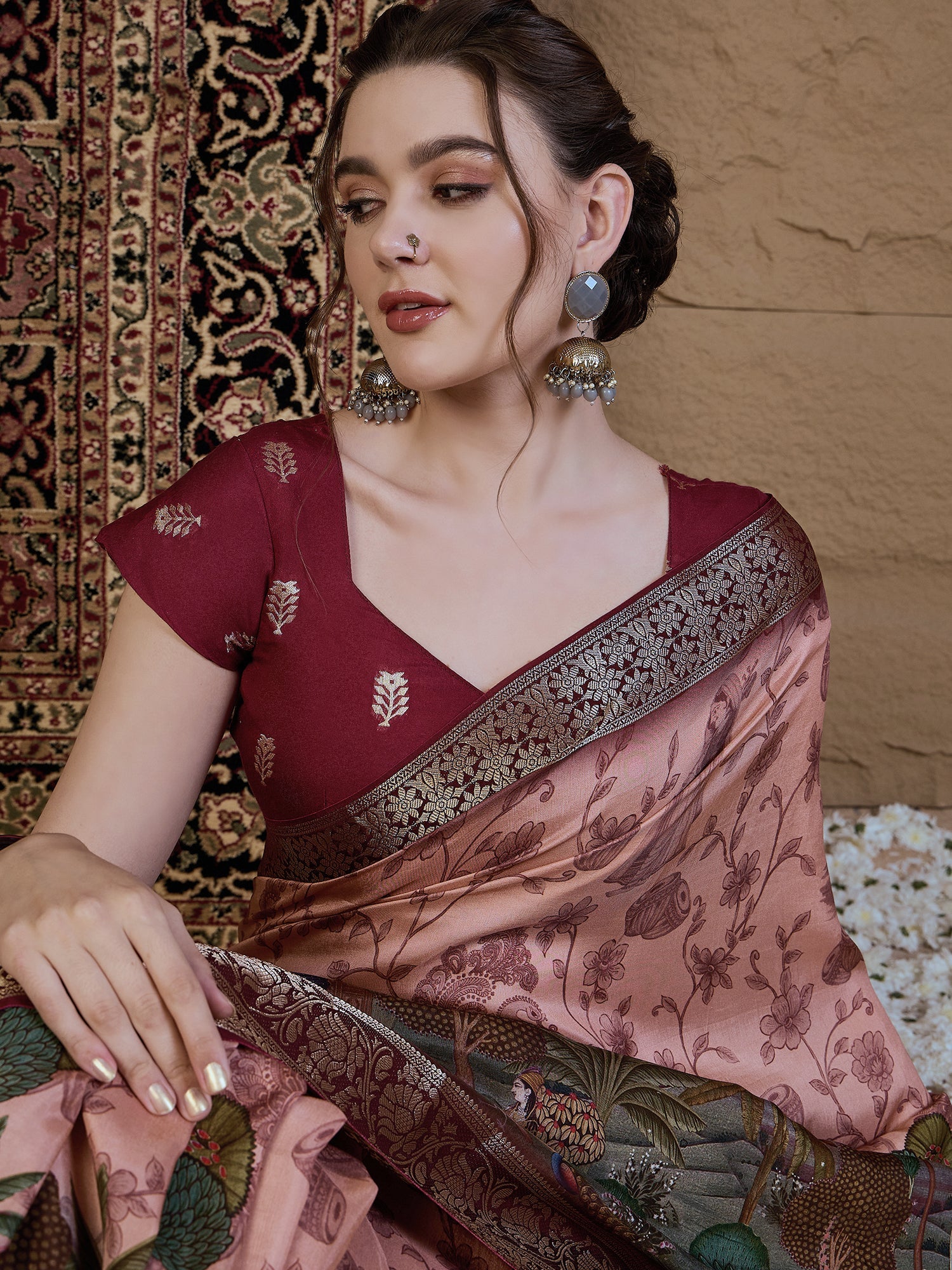 Silk Blend Heritage Banarasi Style Patola Print Saree - Ressa