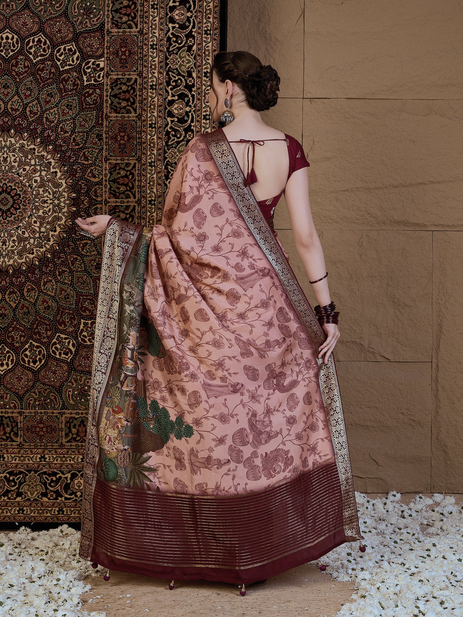 Silk Blend Heritage Banarasi Style Patola Print Saree - Ressa