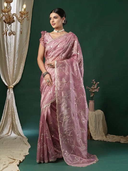 Silk Blend Heritage Banarasi Style Zari Woven Saree