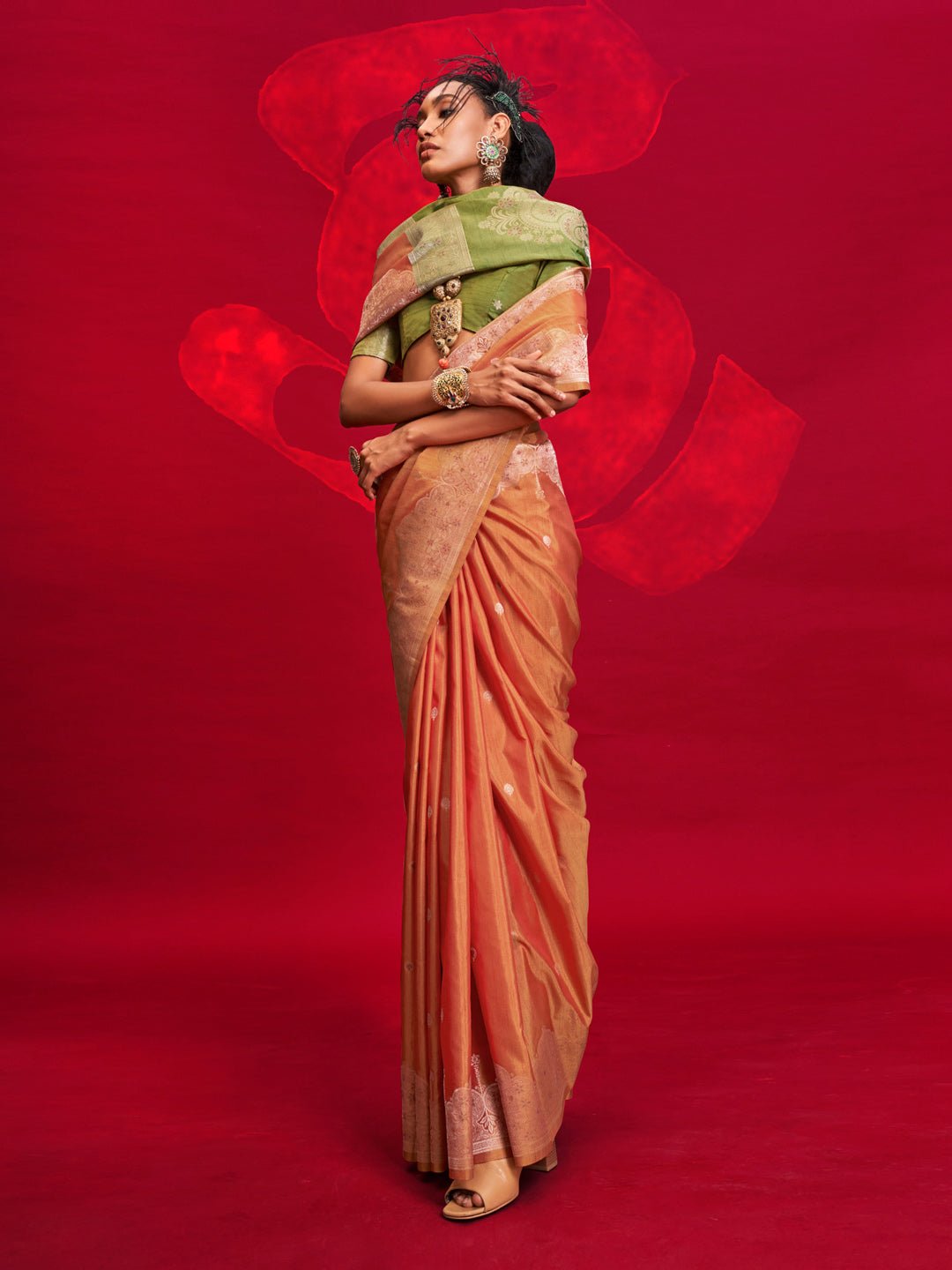 Silk Blend Heritage Banarasi Style Zari Woven Saree - Ressa
