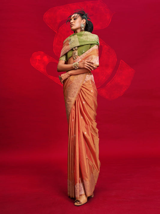 Silk Blend Heritage Banarasi Style Zari Woven Saree - Ressa
