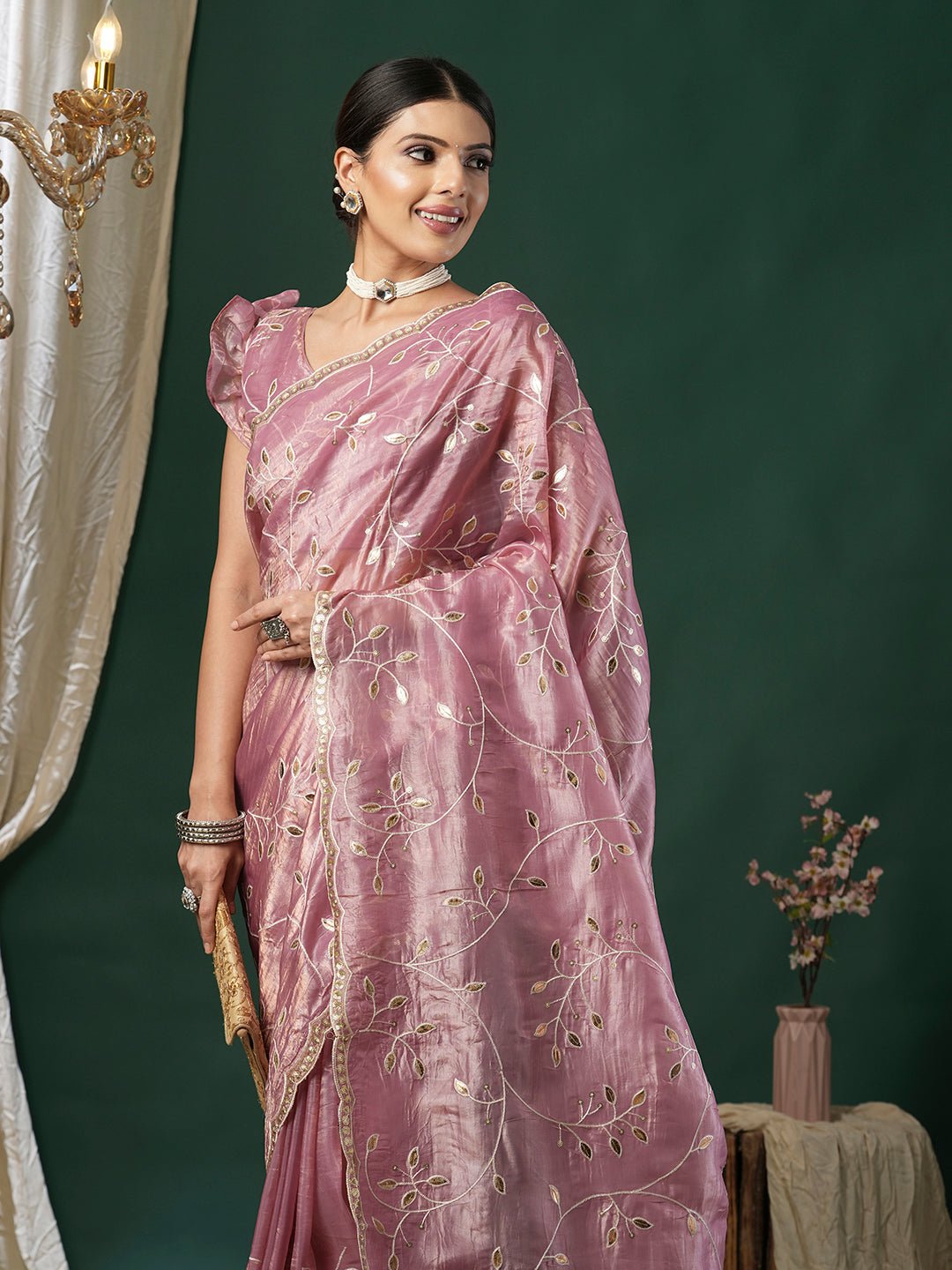 Silk Blend Heritage Banarasi Style Zari Woven Saree - Ressa