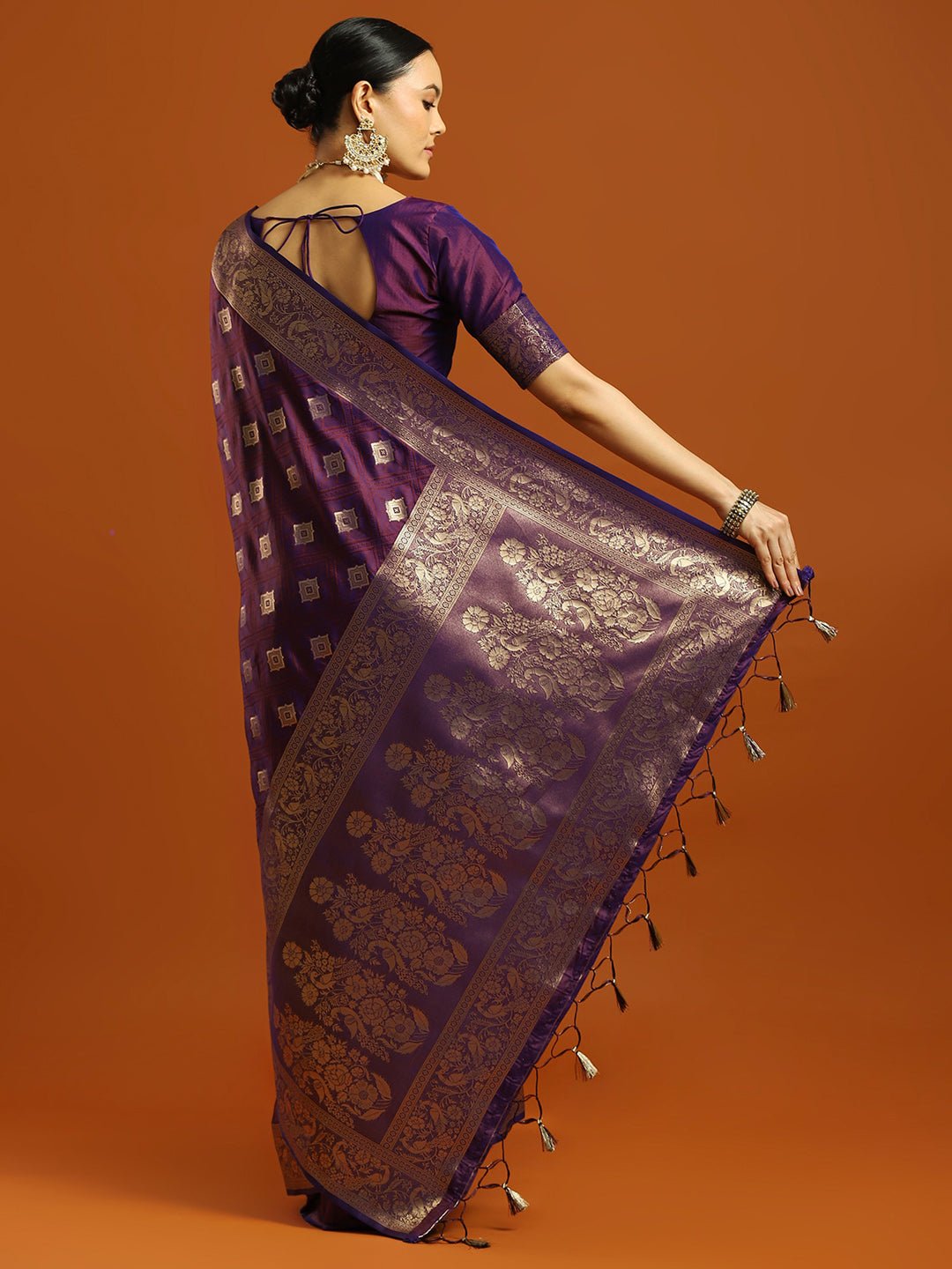 Silk Blend Heritage Banarasi Style Zari Woven Saree - Ressa