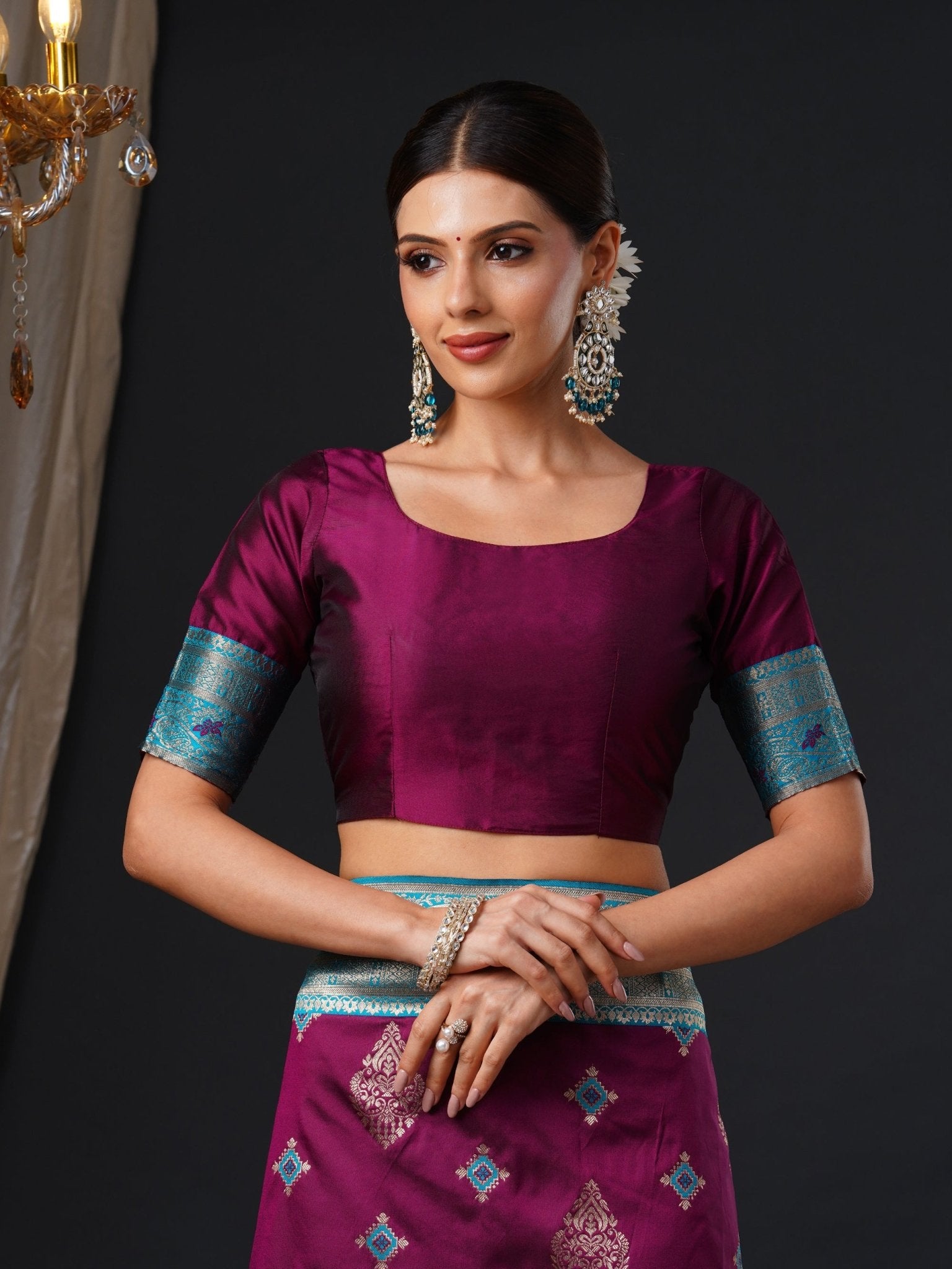 Silk Blend Heritage Banarasi Style Zari Woven Saree - Ressa