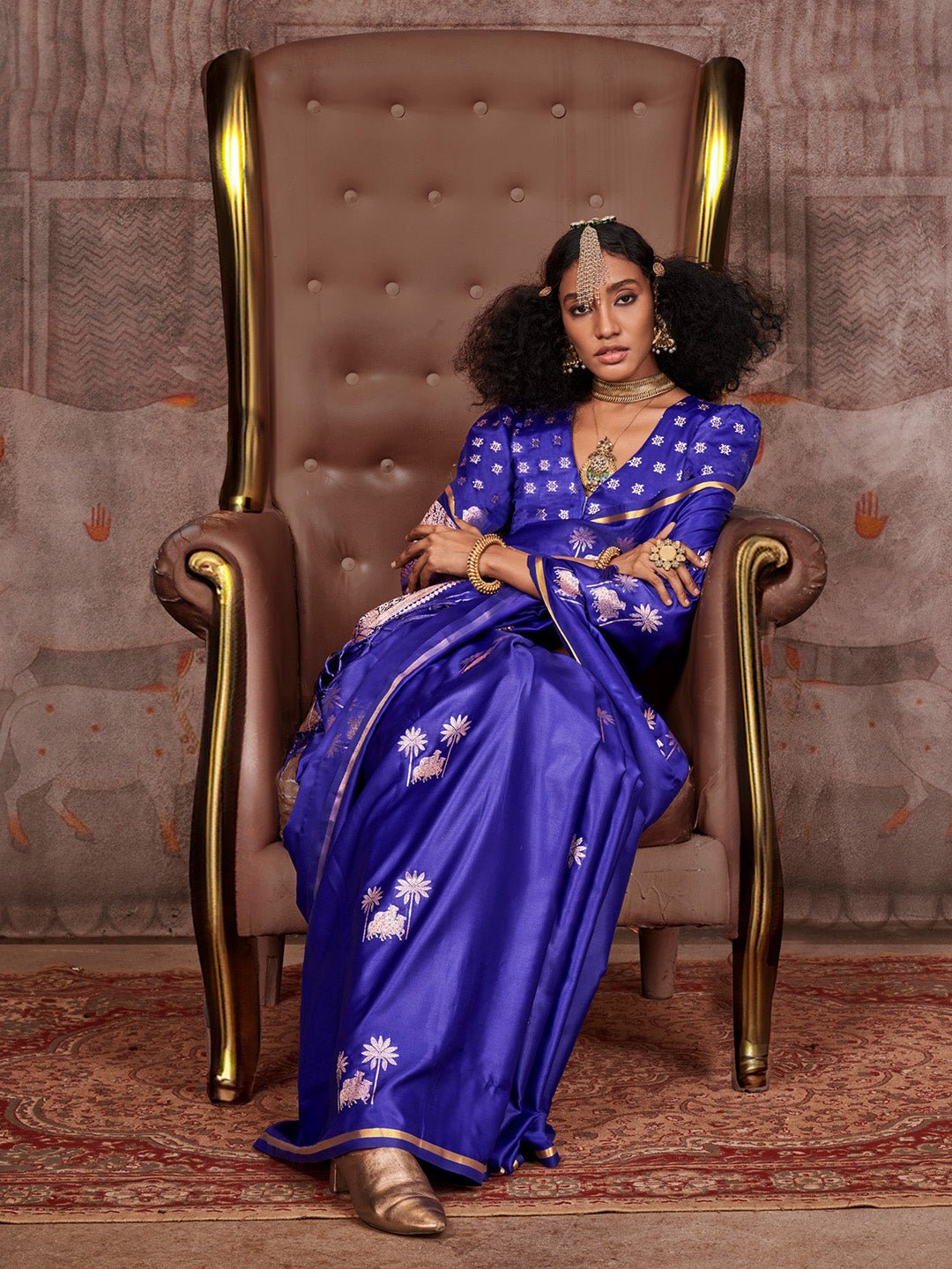 Silk Blend Heritage Banarasi Style Zari Woven Saree - Ressa
