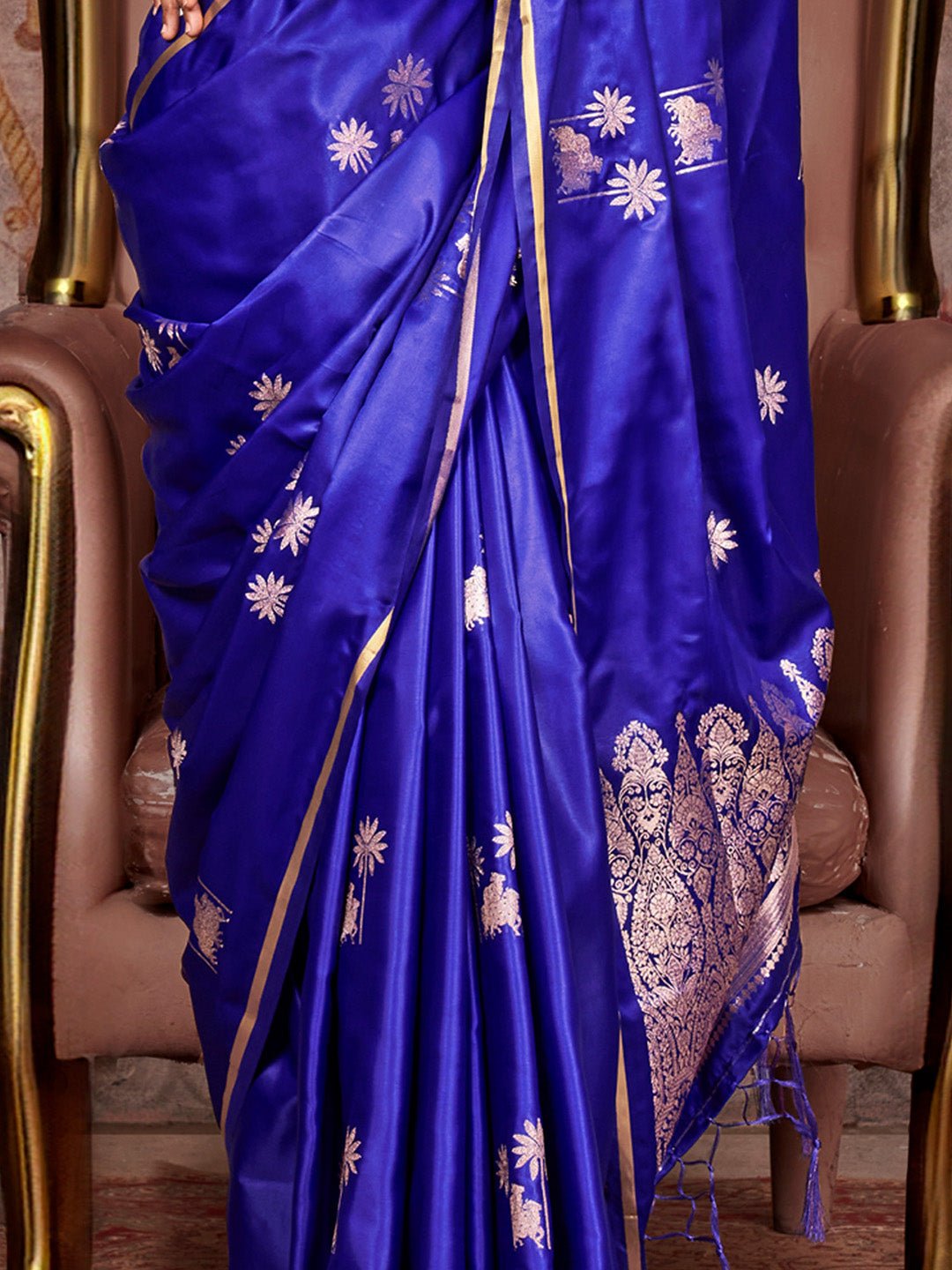 Silk Blend Heritage Banarasi Style Zari Woven Saree - Ressa
