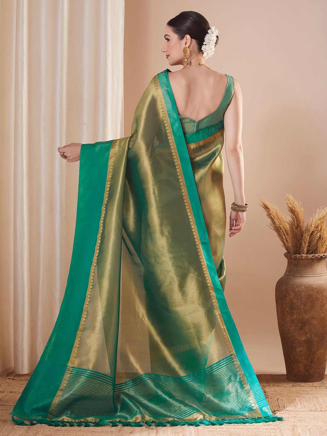 Silk Blend Heritage Banarasi Style Zari Woven Saree - Ressa