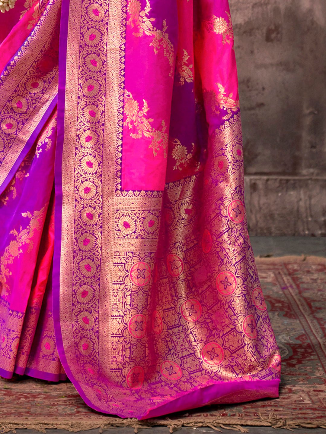 Silk Blend Heritage Banarasi Style Zari Woven Saree - Ressa