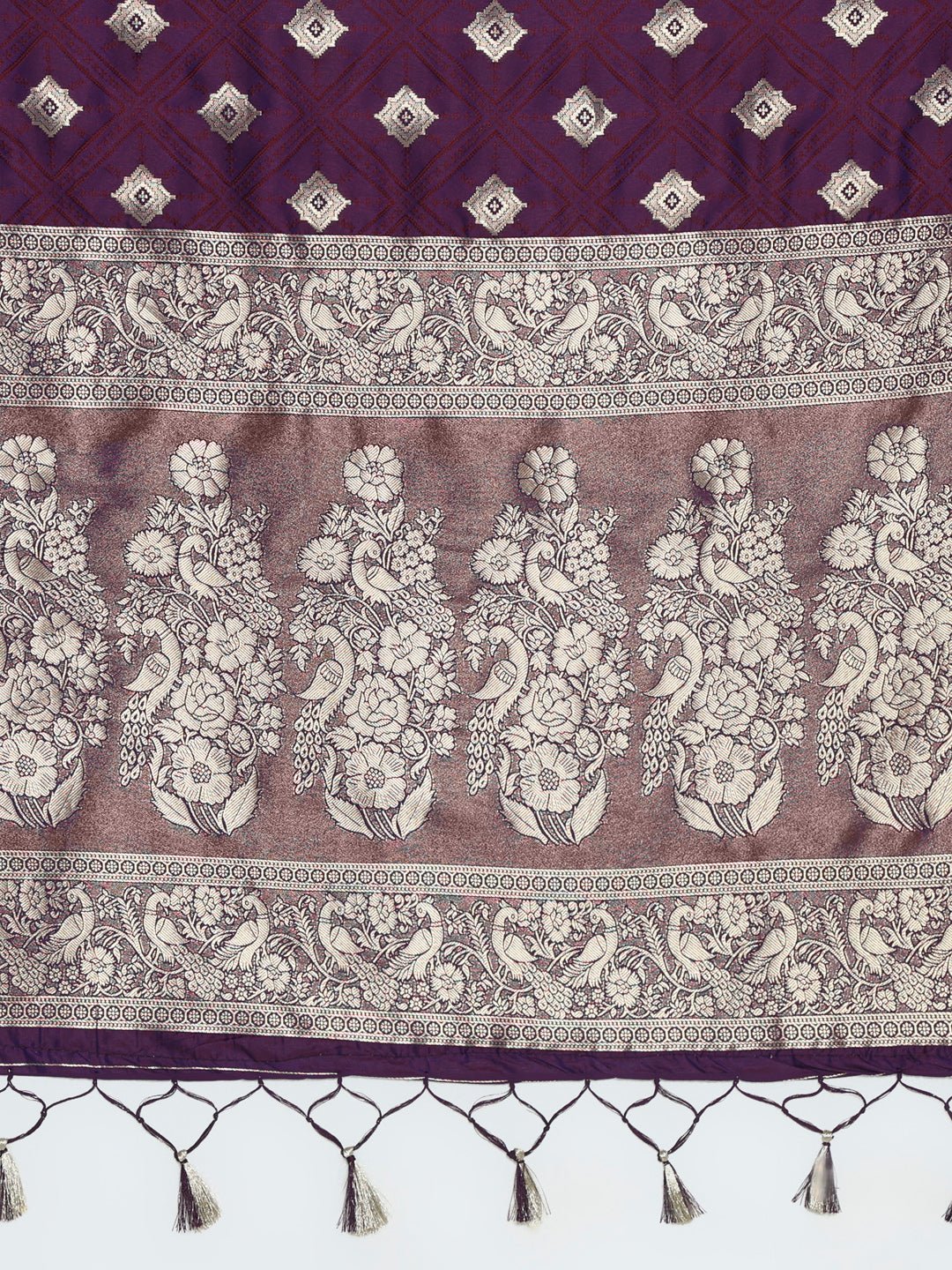 Silk Blend Heritage Banarasi Style Zari Woven Saree - Ressa