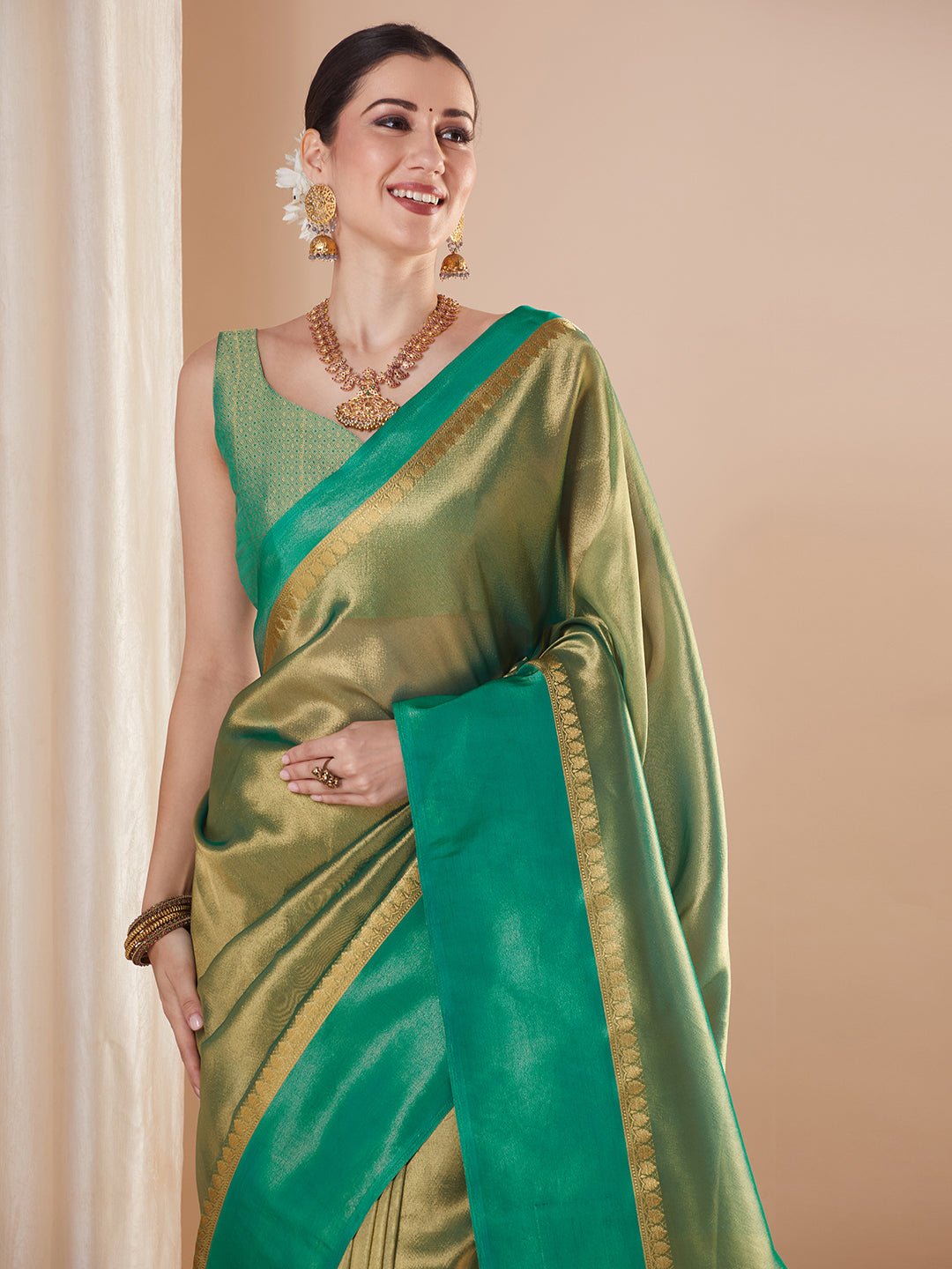 Silk Blend Heritage Banarasi Style Zari Woven Saree - Ressa