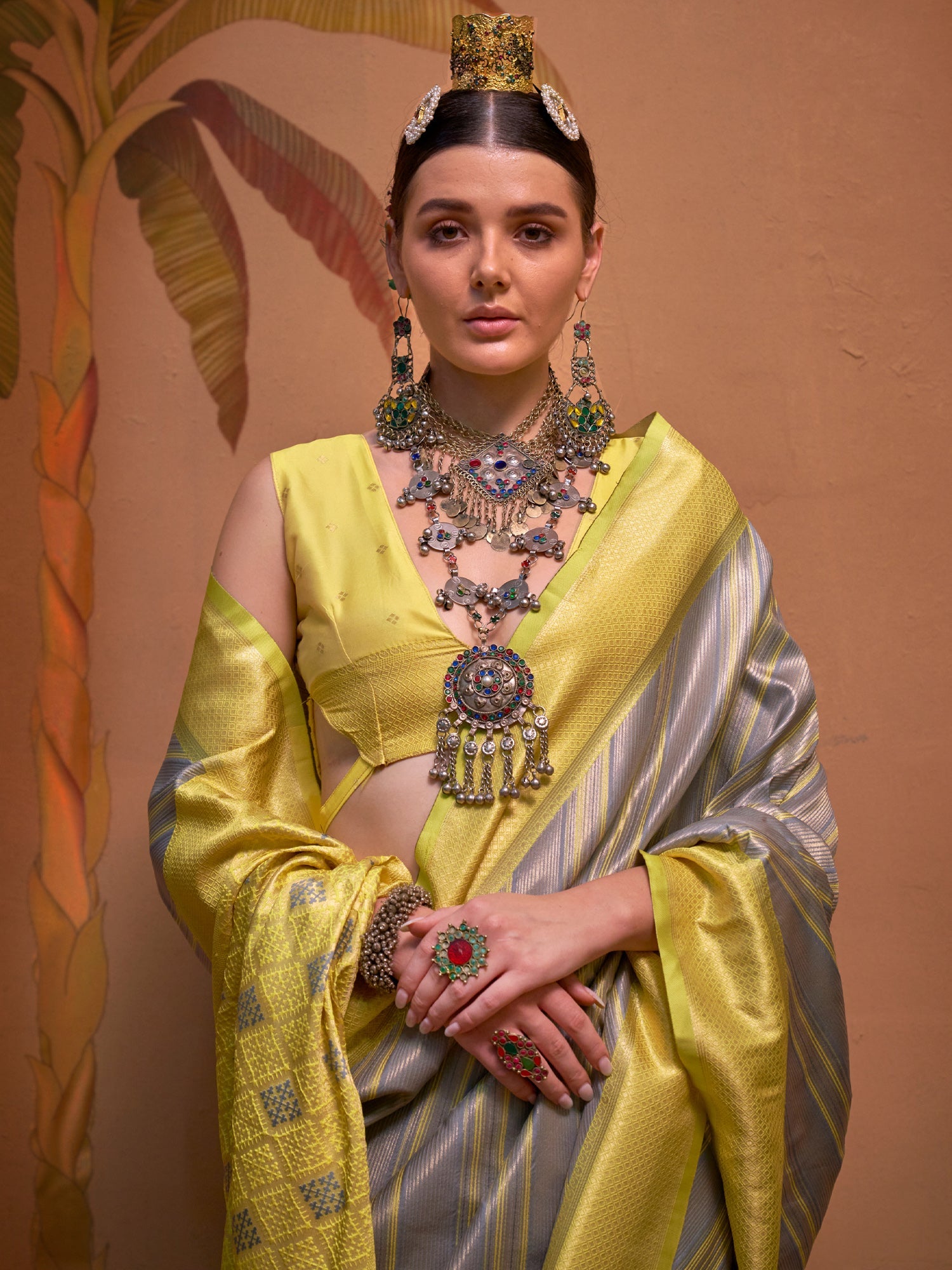 Silk Blend Heritage Banarasi Style Zari Woven Saree - Ressa