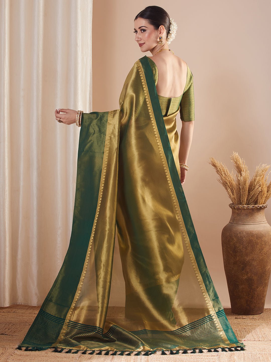 Silk Blend Heritage Banarasi Style Zari Woven Saree - Ressa