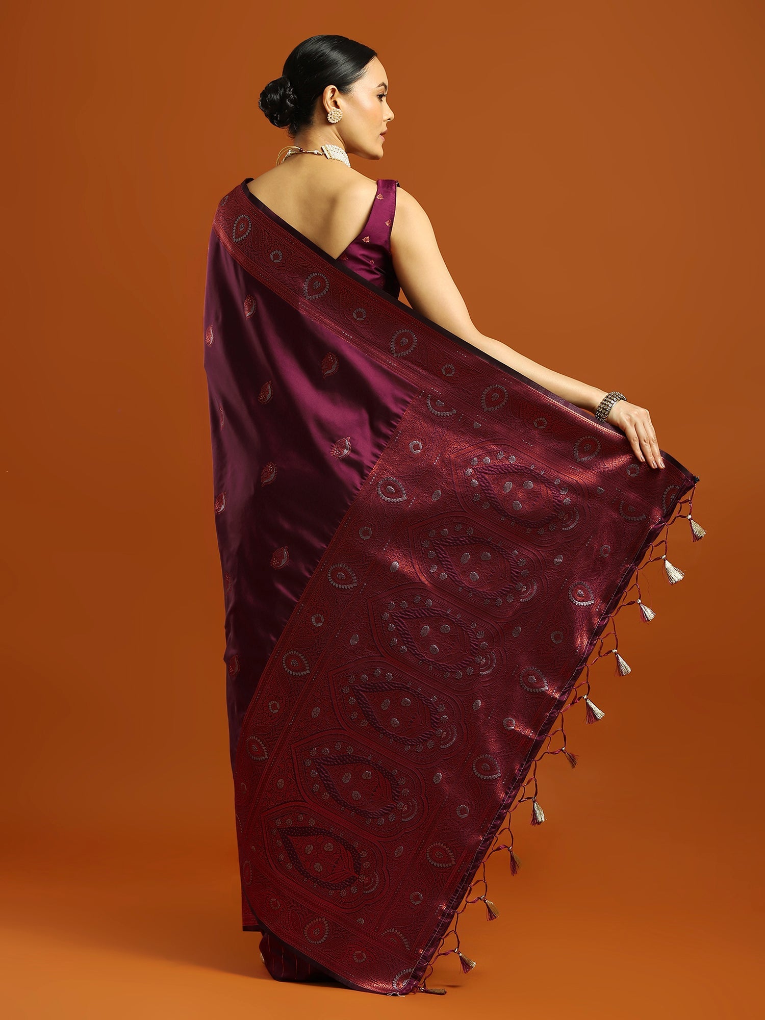 Silk Blend Heritage Banarasi Style Zari Woven Saree - Ressa