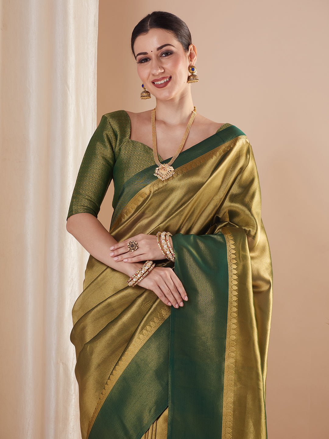 Silk Blend Heritage Banarasi Style Zari Woven Saree - Ressa