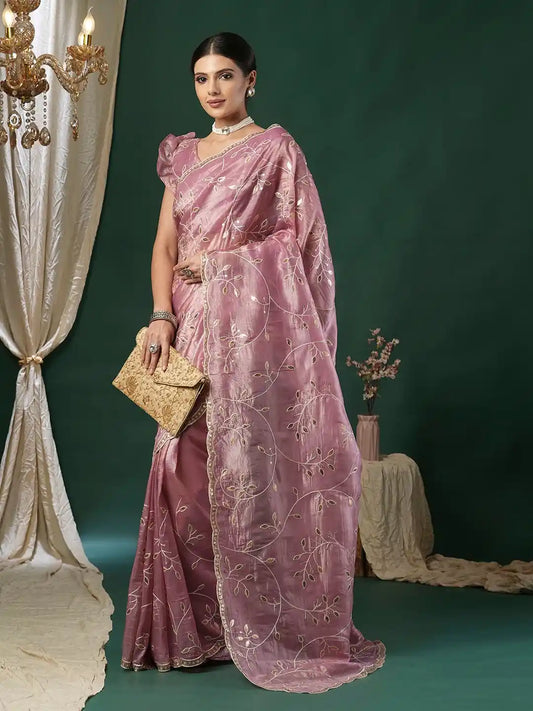 Silk Blend Heritage Banarasi Style Zari Woven Saree