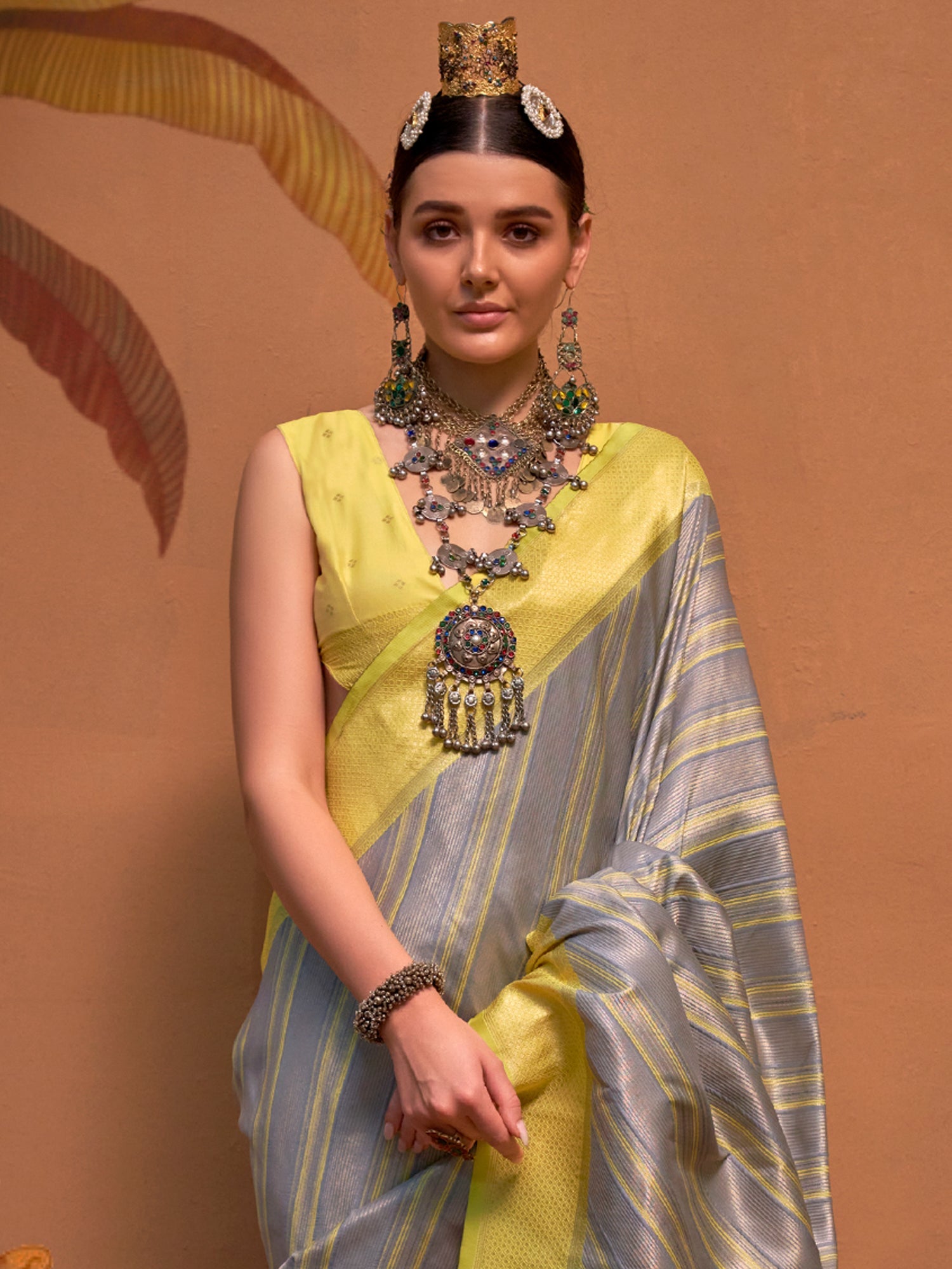 Silk Blend Heritage Banarasi Style Zari Woven Saree - Ressa