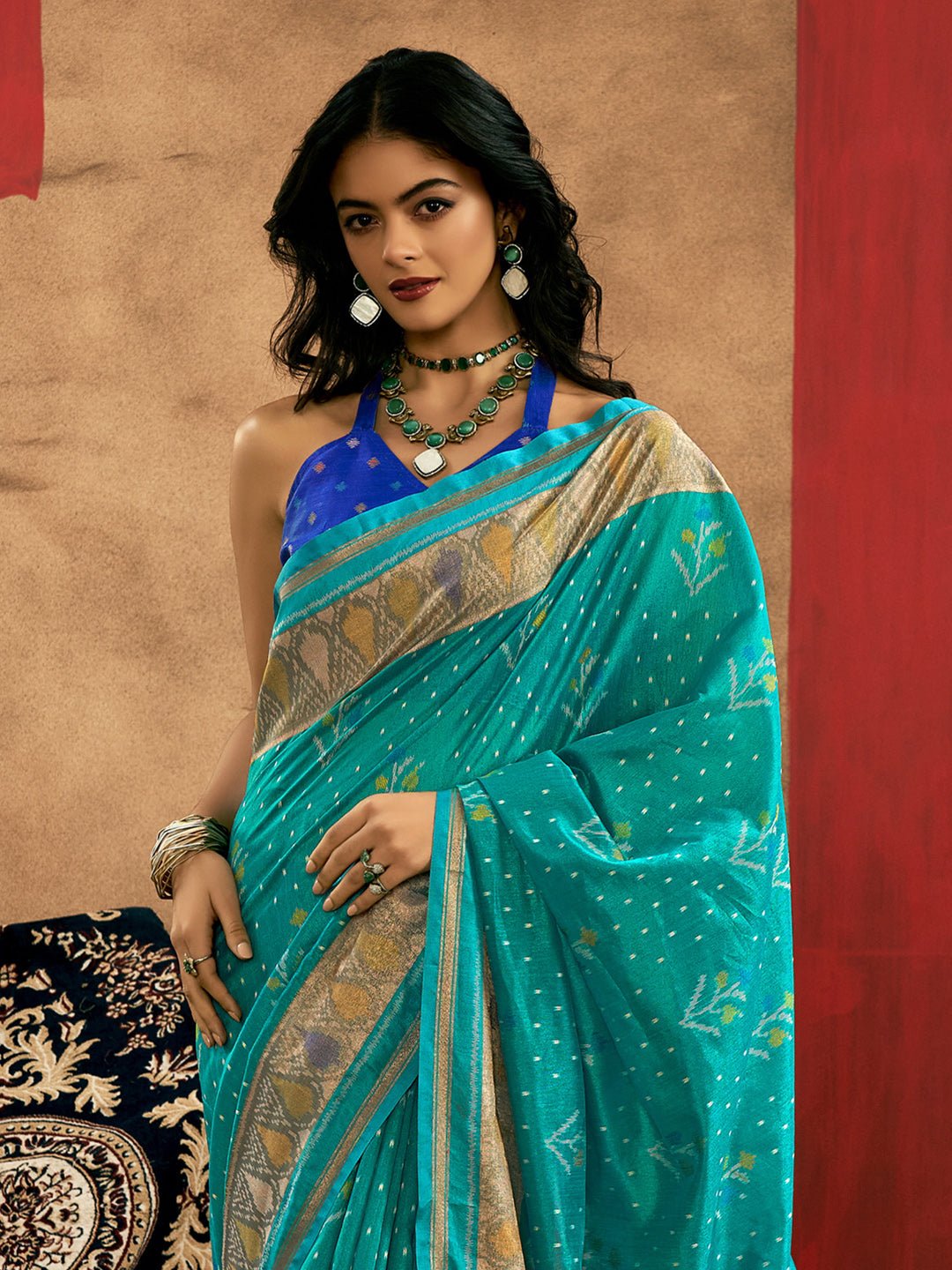Silk Blend Heritage Patola Style Digital Printed Saree - Ressa