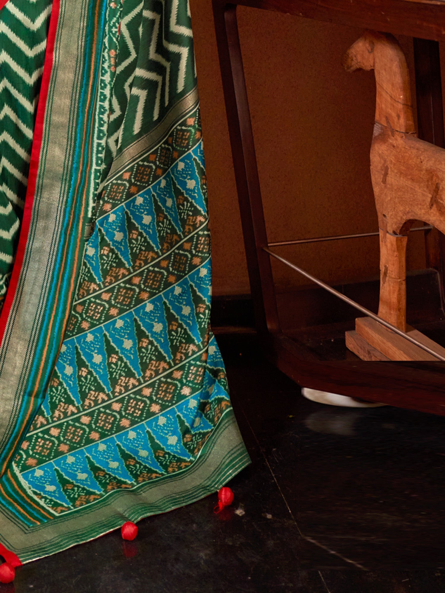 Silk Blend Heritage Patola Style Zari Woven Saree - Ressa