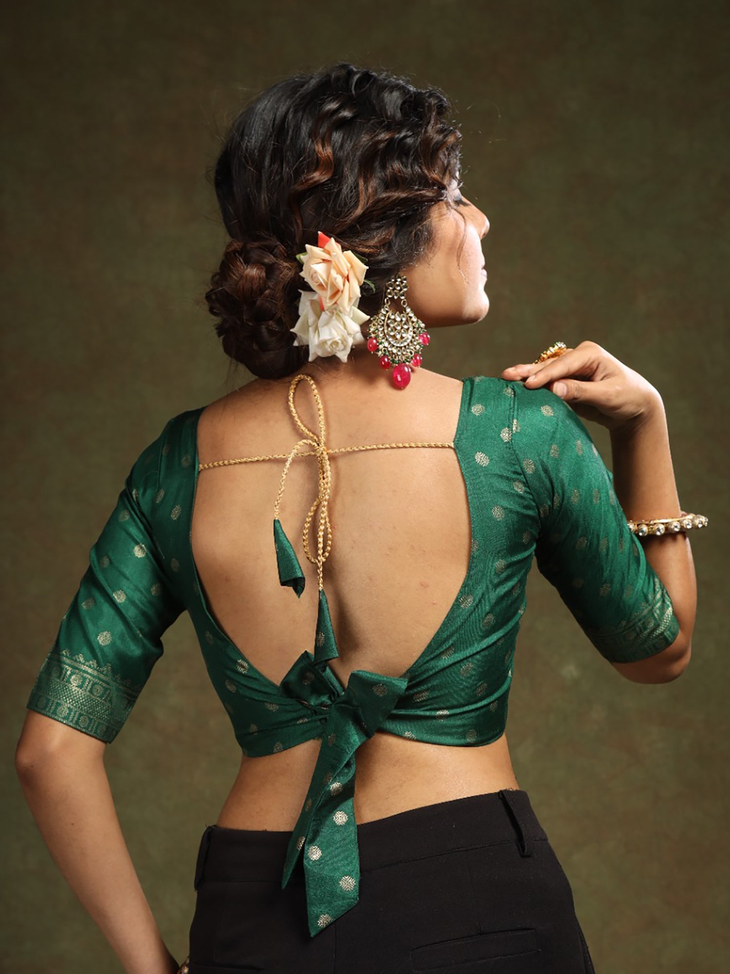 Silk Blend Patola Inspired Print Zari Border Saree - Ressa