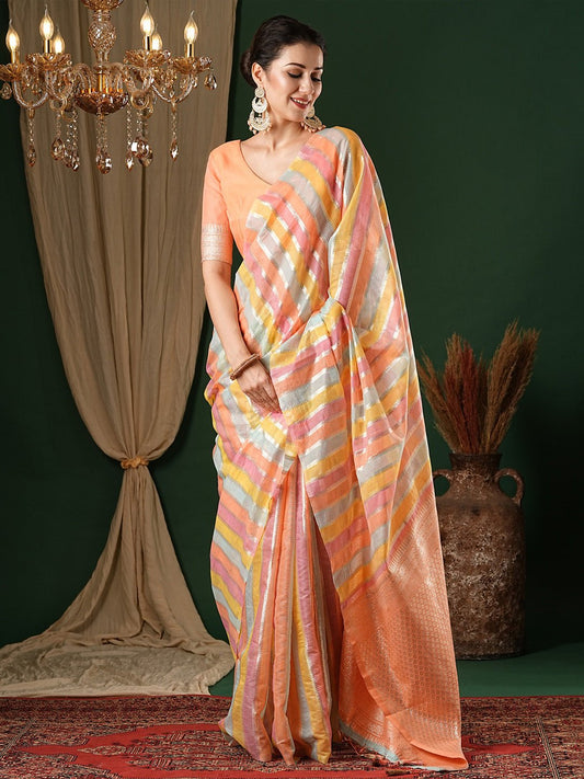 Silk Cotton Banarasi Printed Saree - Ressa