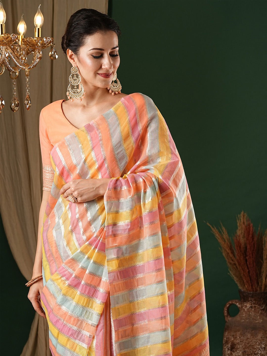 Silk Cotton Banarasi Printed Saree - Ressa
