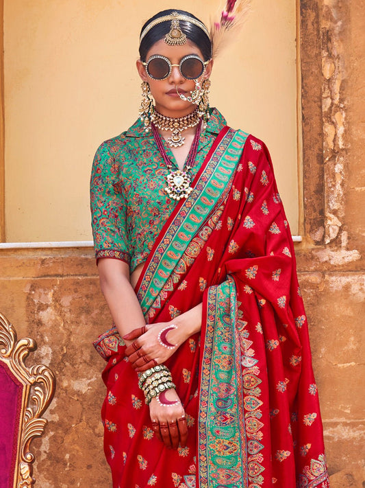 Silk Saree with Meenakari Border - Ressa
