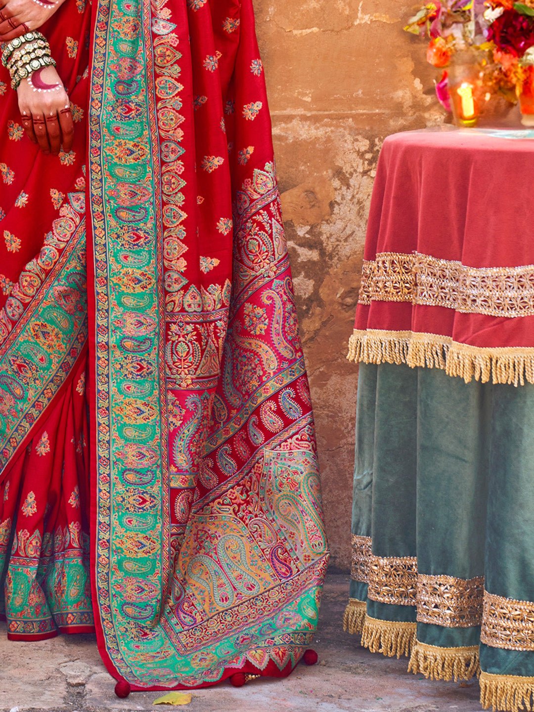 Silk Saree with Meenakari Border - Ressa
