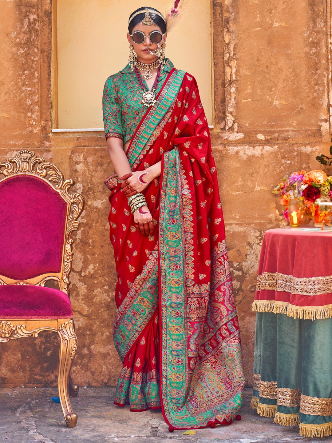 Silk Saree with Meenakari Border - Ressa