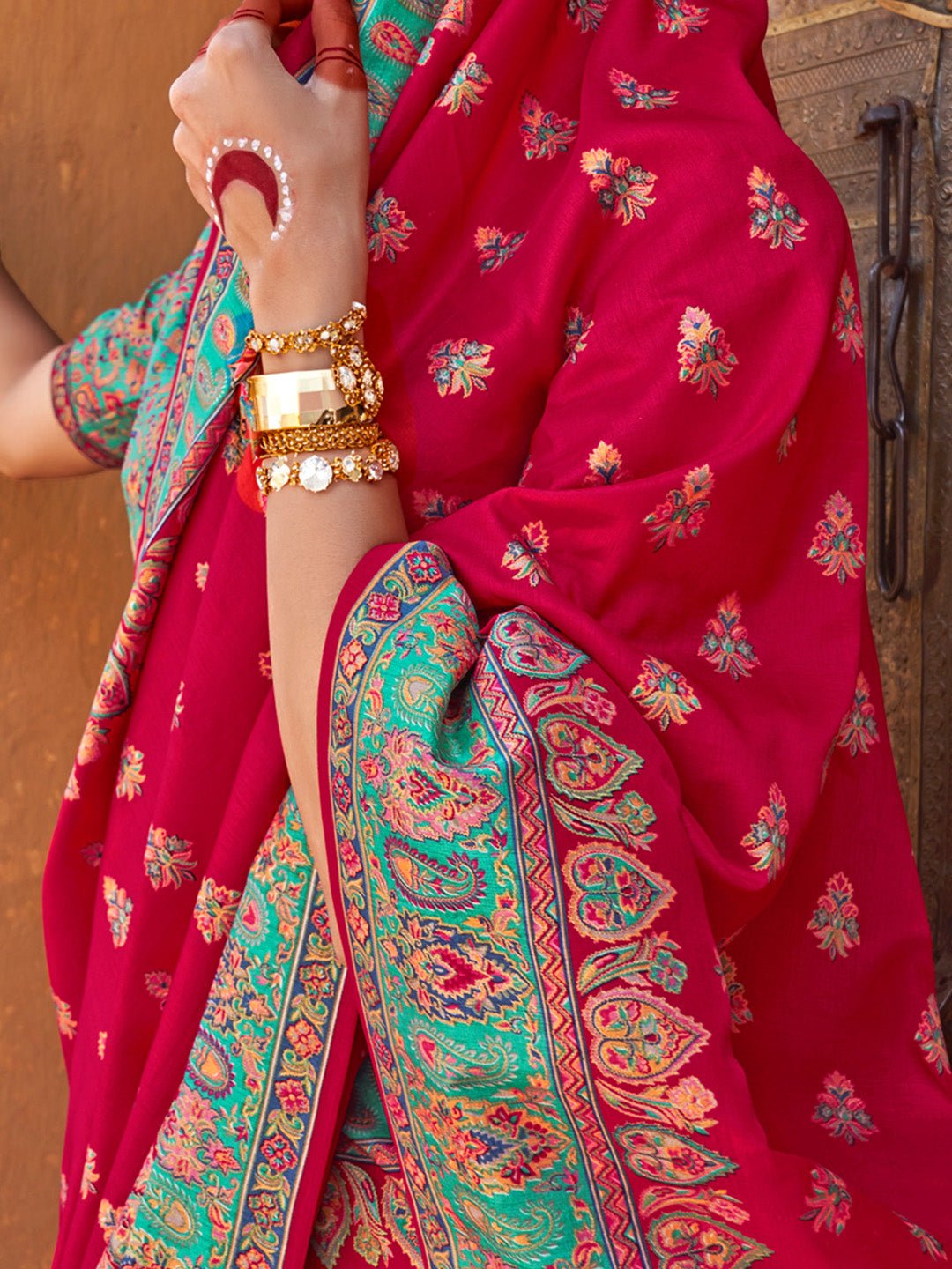 Silk Saree with Meenakari Border - Ressa