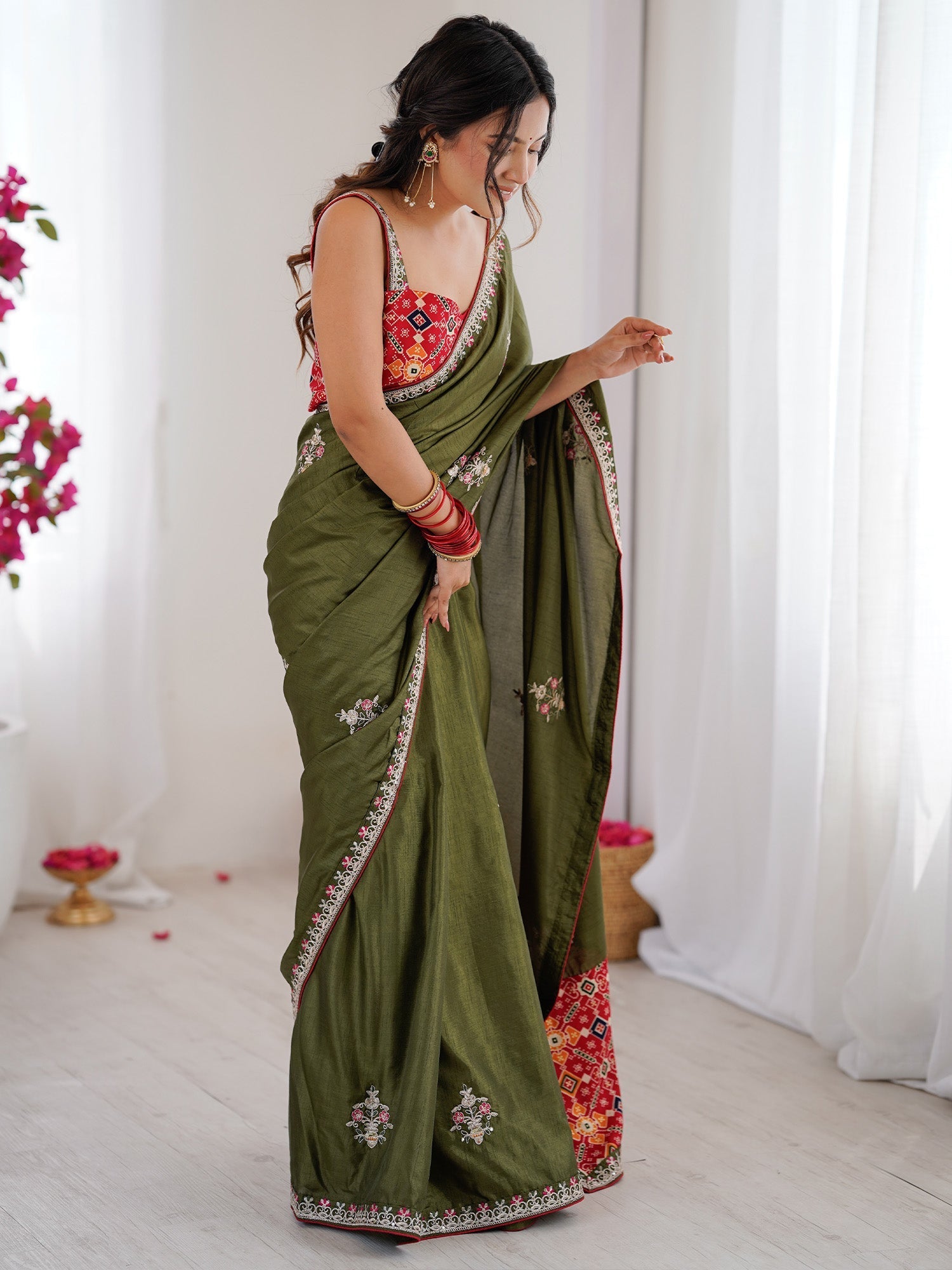 Silk Saree with Patola Print Blouse - Ressa