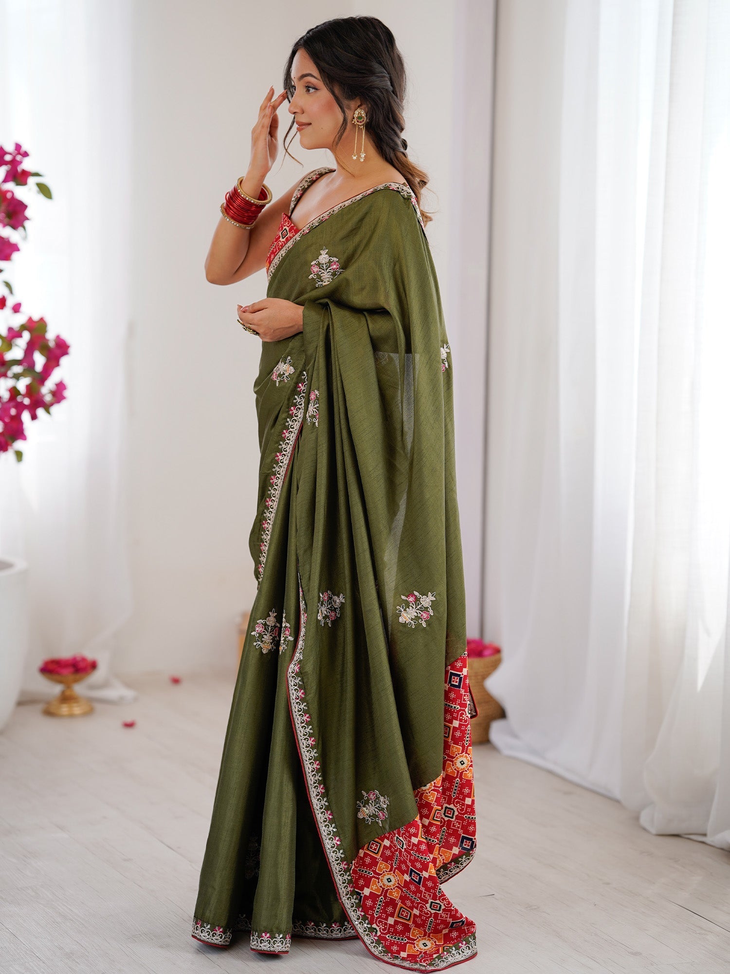 Silk Saree with Patola Print Blouse - Ressa