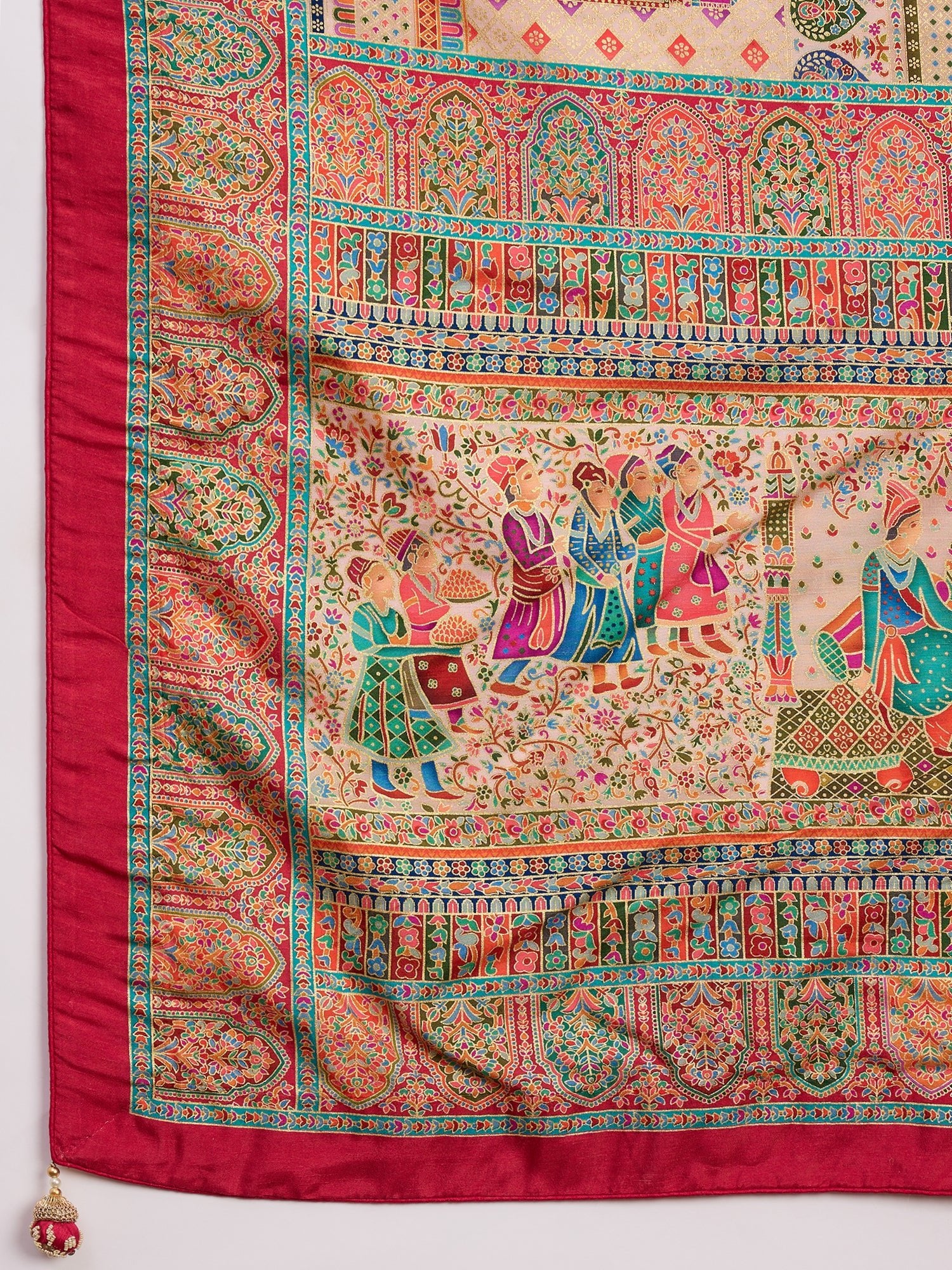 Silk Woven With Foil Print Saree - Ressa